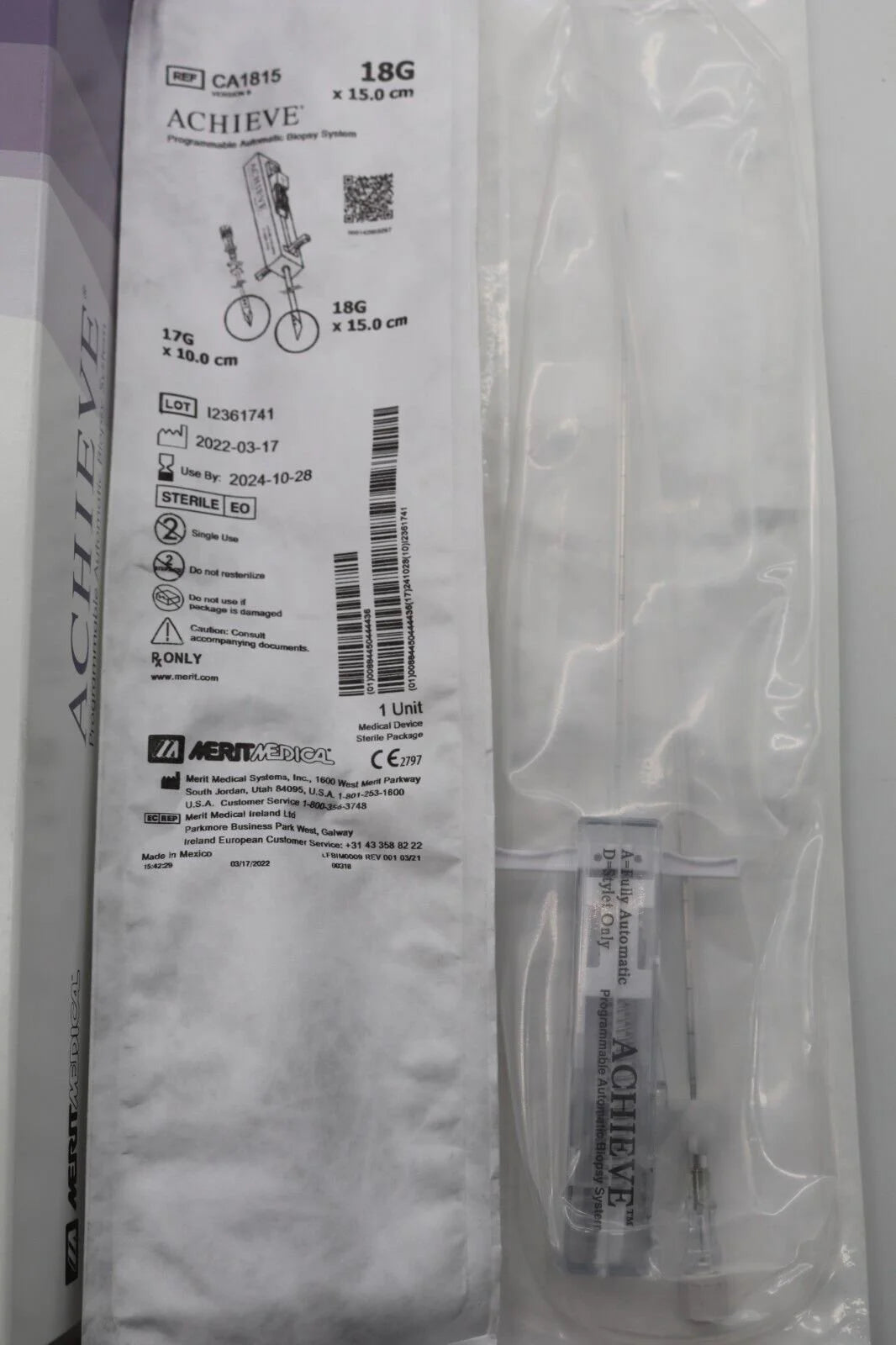 Merit Medical | CA1815 | Achieve Programmable Automatic Biopsy System