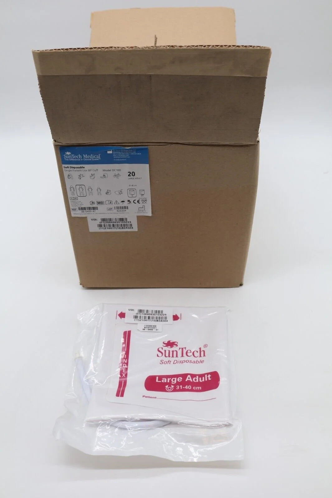 SunTech Medical | 98-0400 | Soft Disposable Blood Pressure Cuff Large Adult 31-40cm