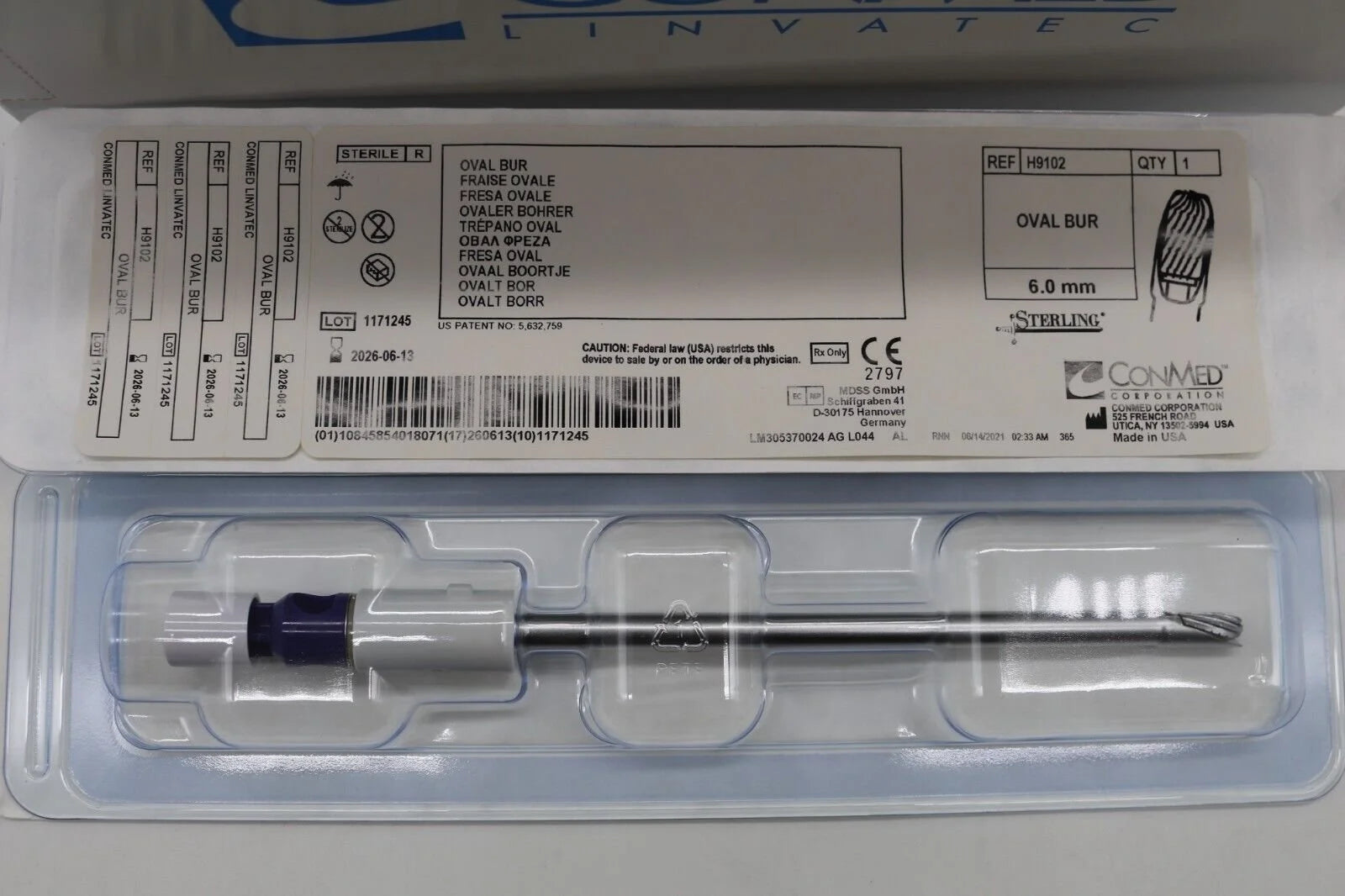 Conmed | H9102 | Linvatec Oval Bur 6.0mm