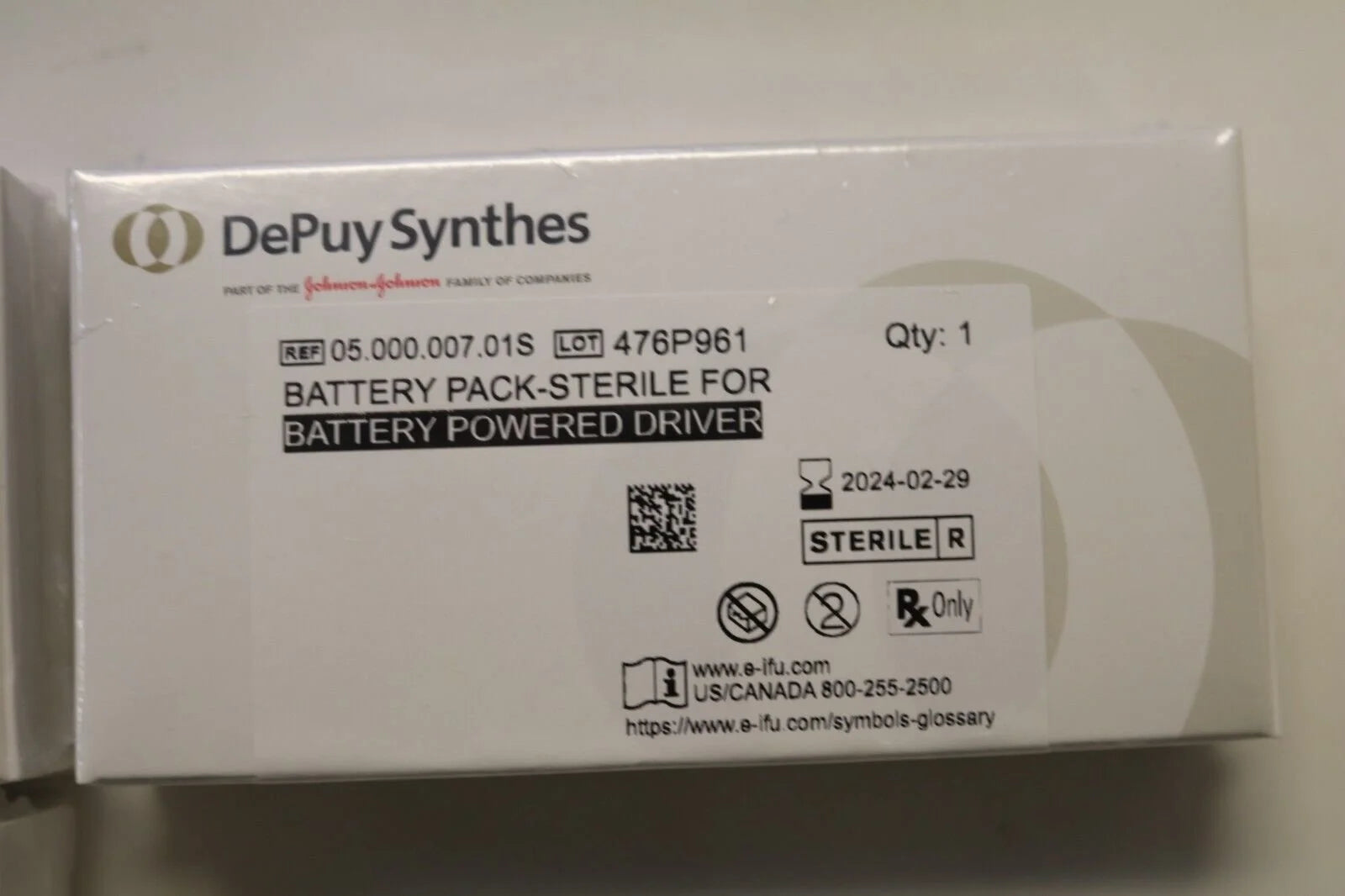 Depuy Synthes | 05.000.007.01S | Sterile Battery Pack For Battery Powered Driver