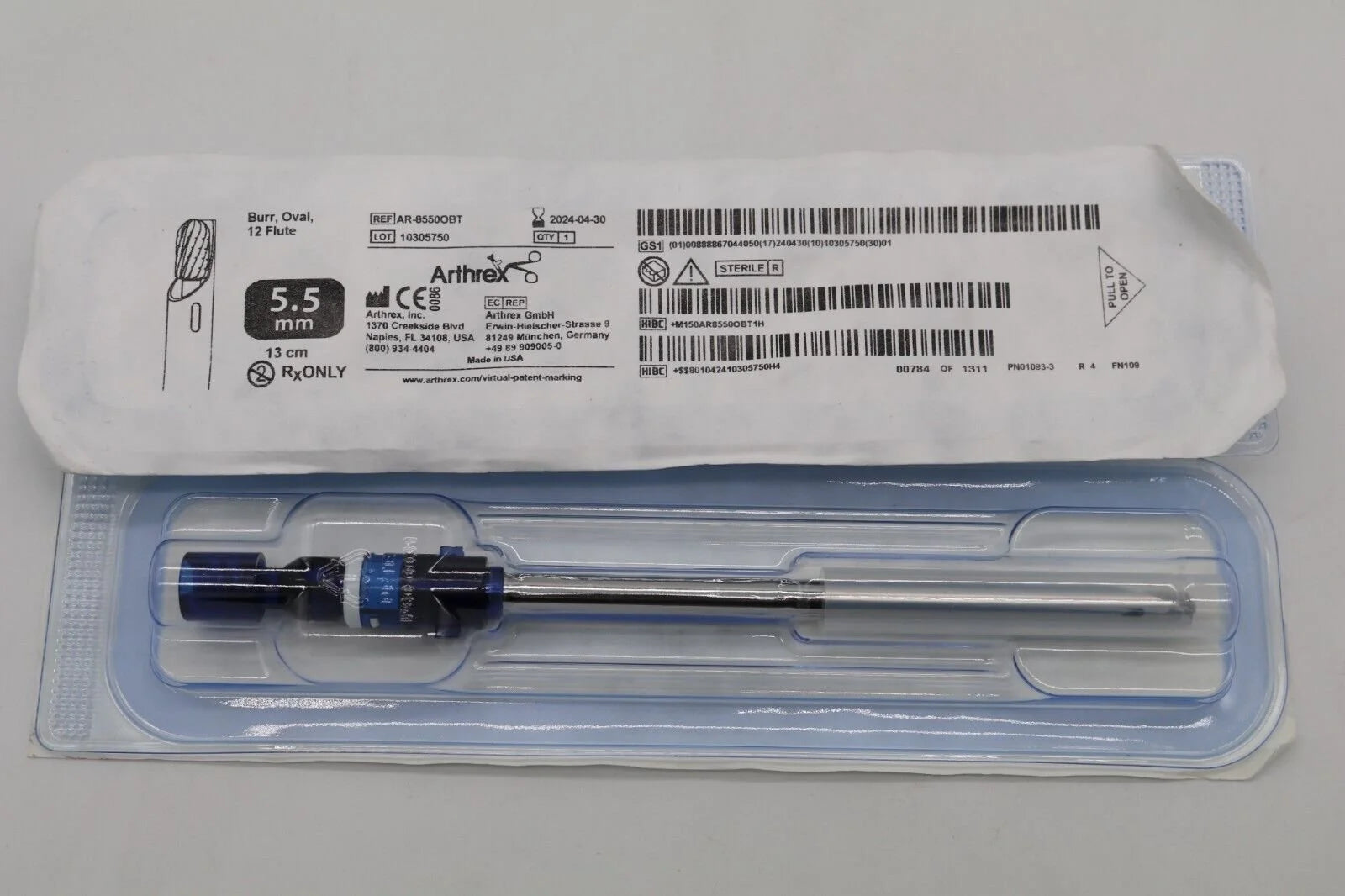 Arthrex | AR-8550OBT | Burr Oval 12 Flute 5.5mm 13cm Rotary Device