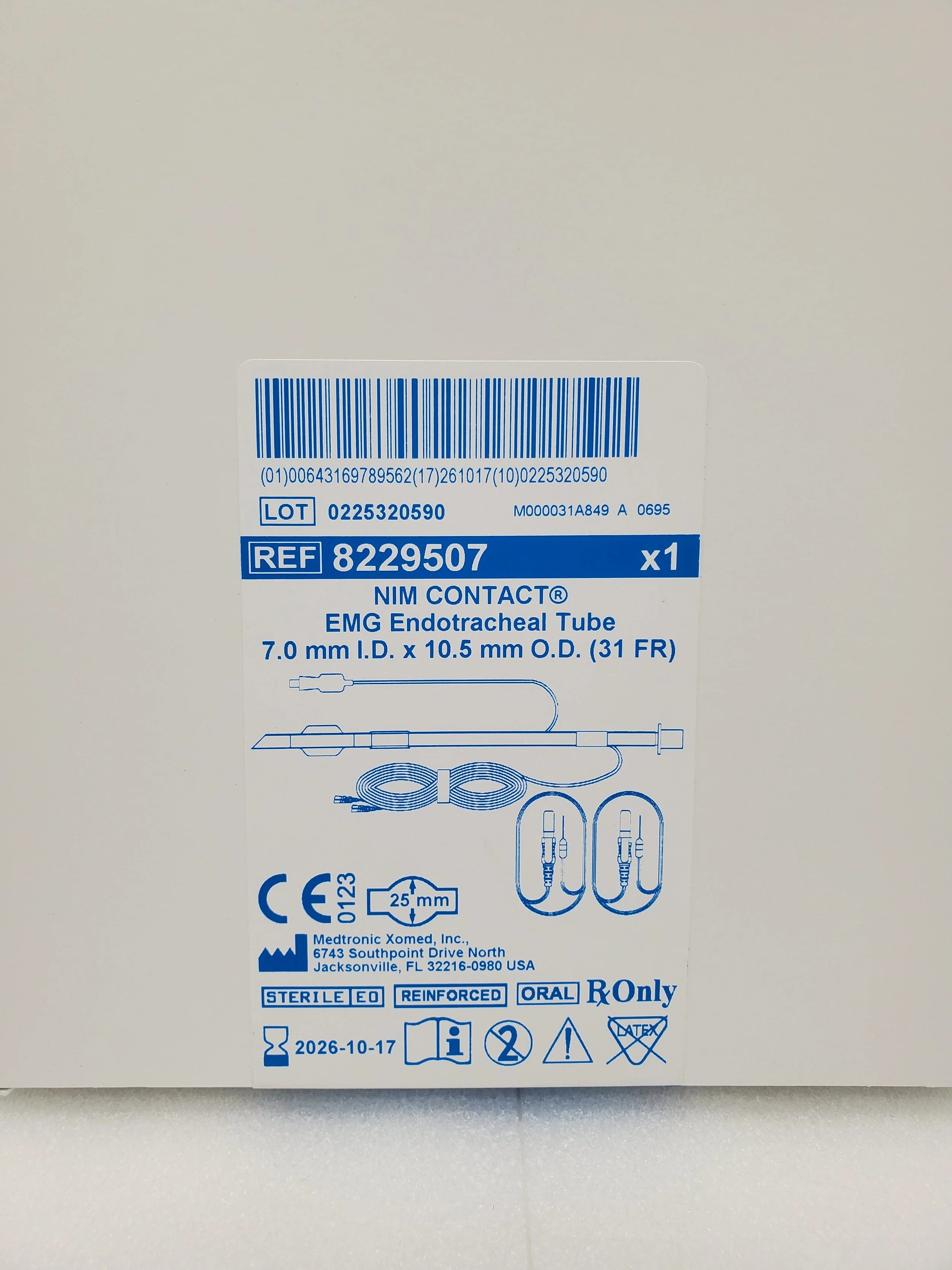 Medtronic | 8229507 | NIM Contact EMG Endotracheal Tube 7.0mm ID x 10.5mm OD (31 FR) Reinforced Oral