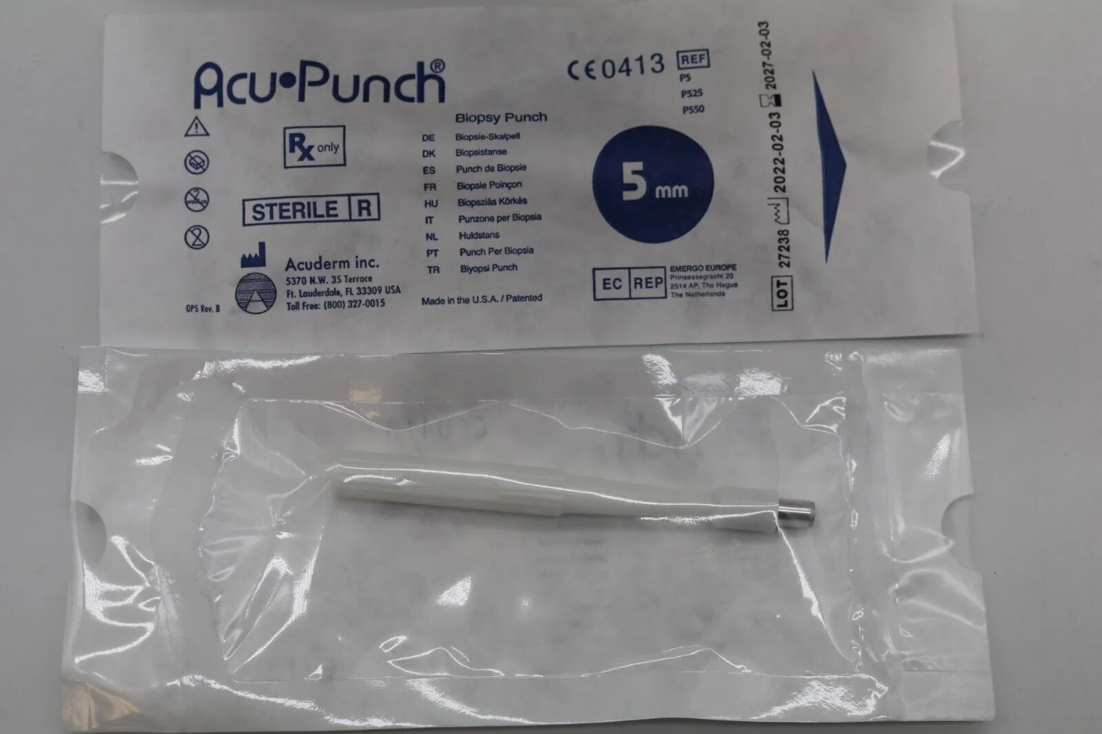 Acuderm | P550 | AcuPunch Biopsy Punch 5mm