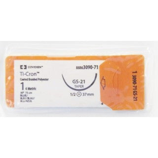 Covidien | 3090-71 | Ti-Cron 1 Blue Suture, 30" GS-21 Needle