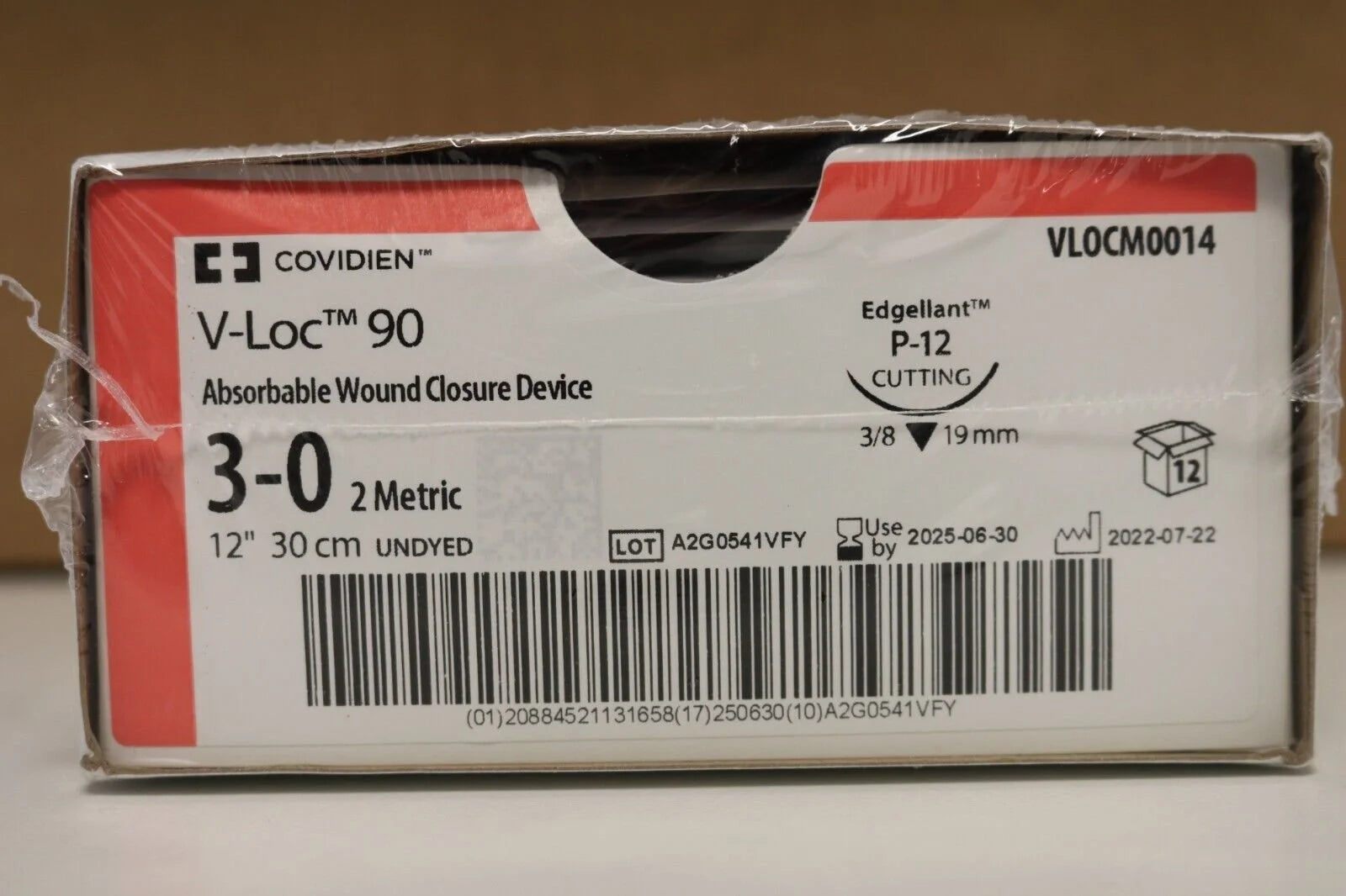 Covidien | VLOCM0014 | V-LOC 90 Absorbable Wound Closure Device 3-0 2 Metric 12" 30cm UNDYED