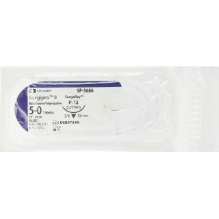 COVIDIEN | SP-5686 | Surgipro II Nonabsorbable Blue Monofilament Suture, 5-0, 18", Sterile