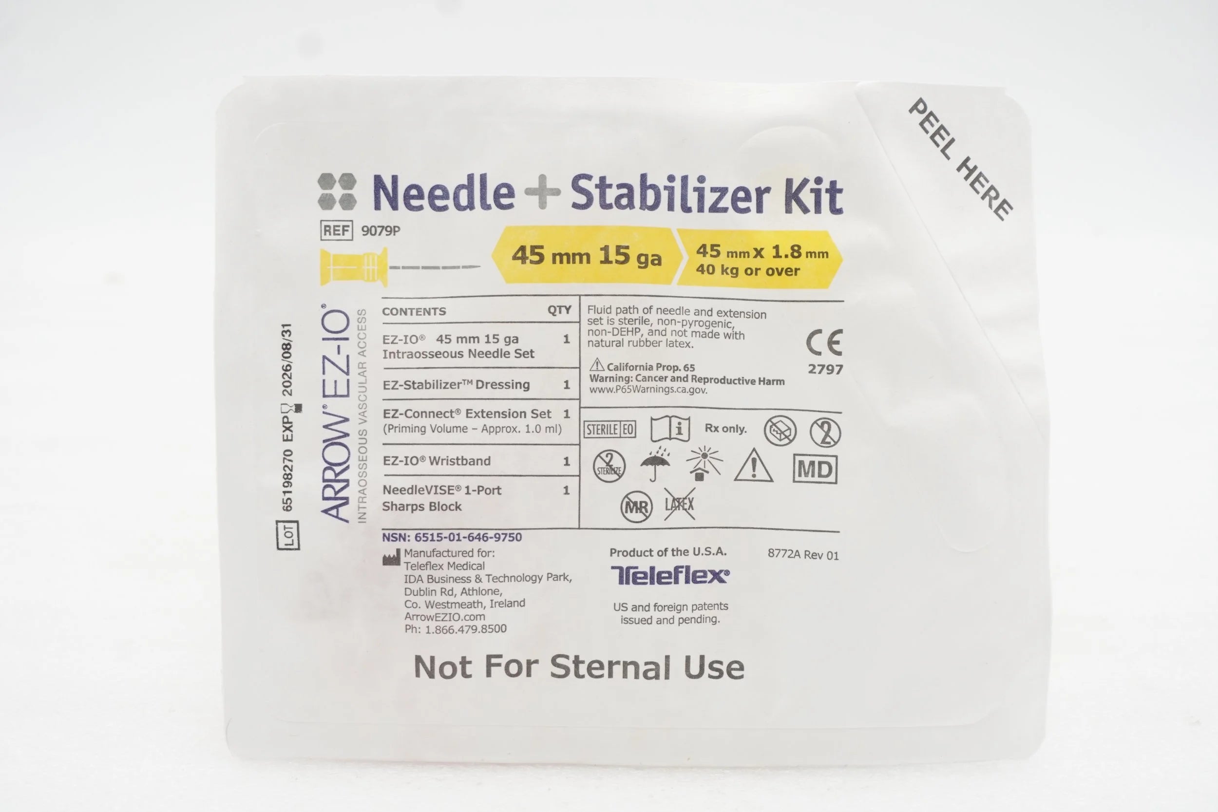 Teleflex | 9079P | EZ-IO Needle + Stabilizer Kit 45mm x 15G