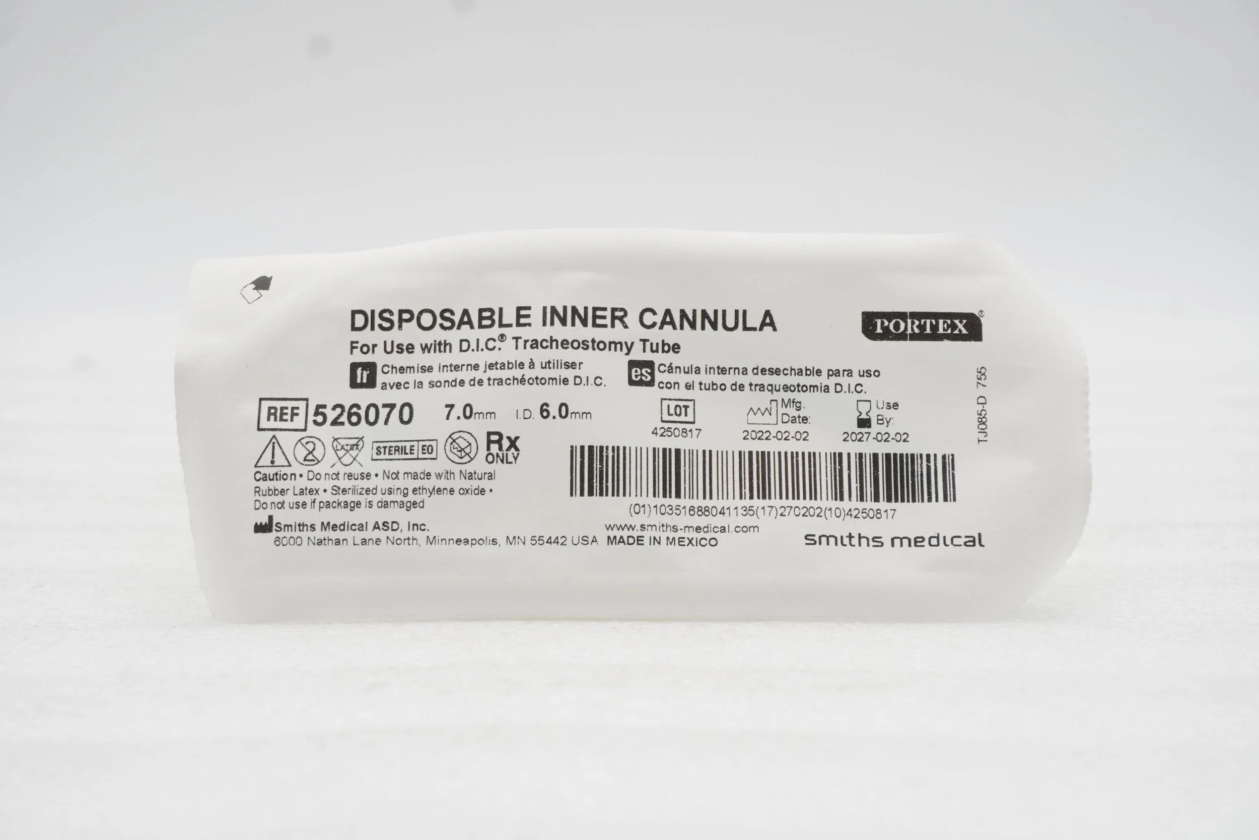 Smiths Medical | 526070 | Replacement Inner Cannulas - Replacement Disposable Inner Cannula for D. I.C and Flex D. I.C Size 7 Tracheostomy Tubes, Green