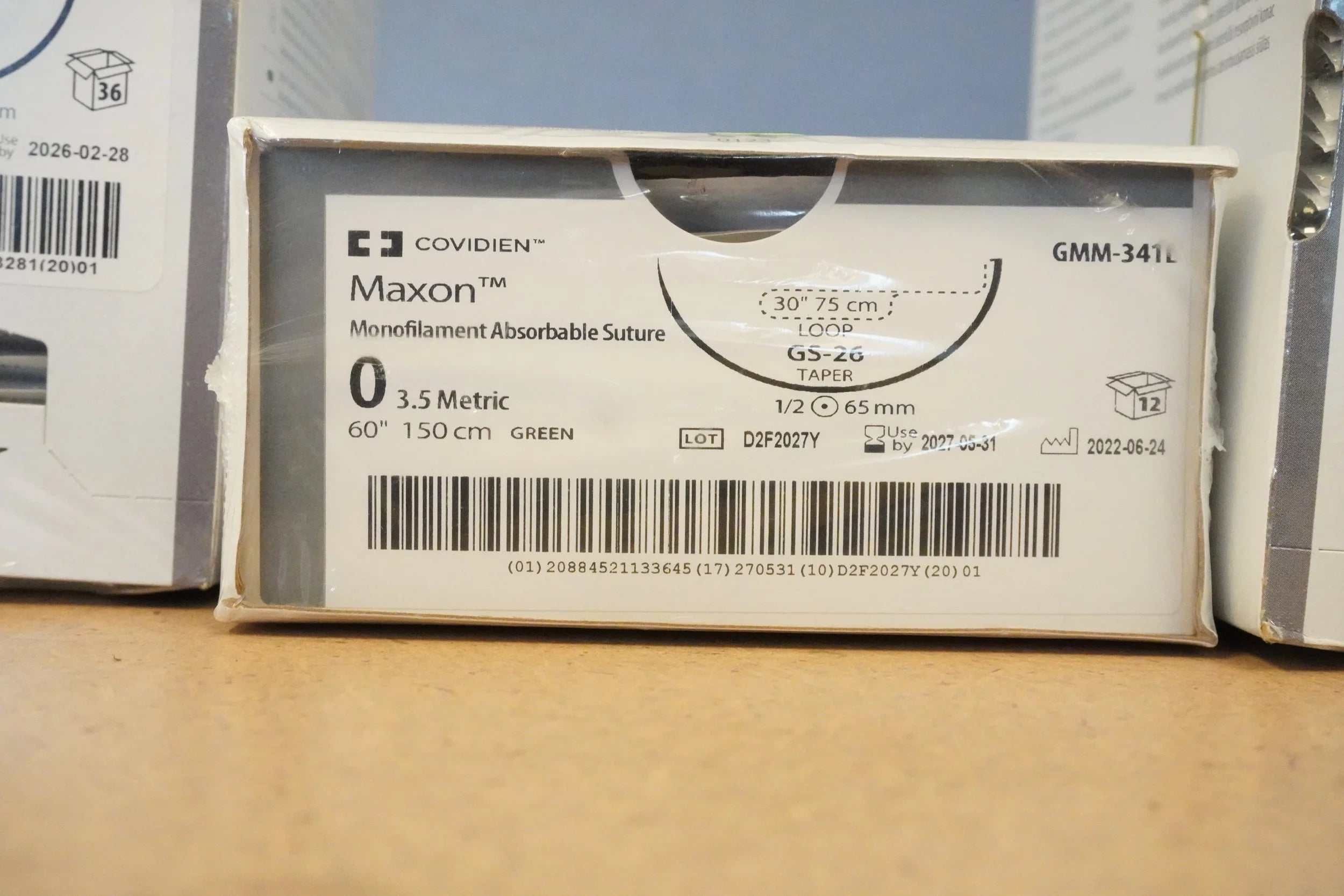 Covidien | GMM-341L | Monofilament Absorbable Suture 0 3.5 Metric 60" 150cm GREEN