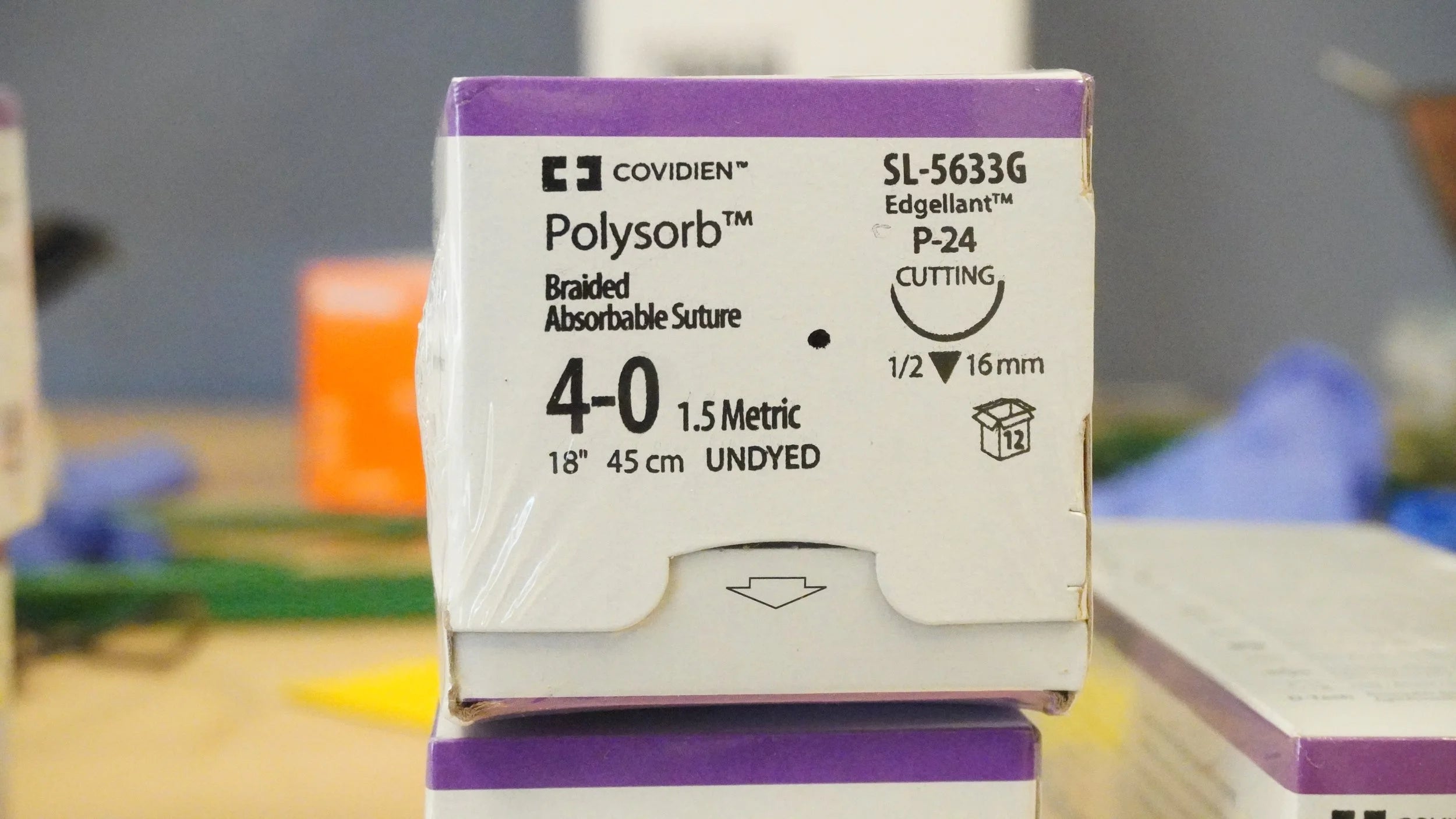 Covidien | SL-5633G | Polysorb Braided Absorbable Suture 4-0 1.5 Metric 18" 45cm UNDYED