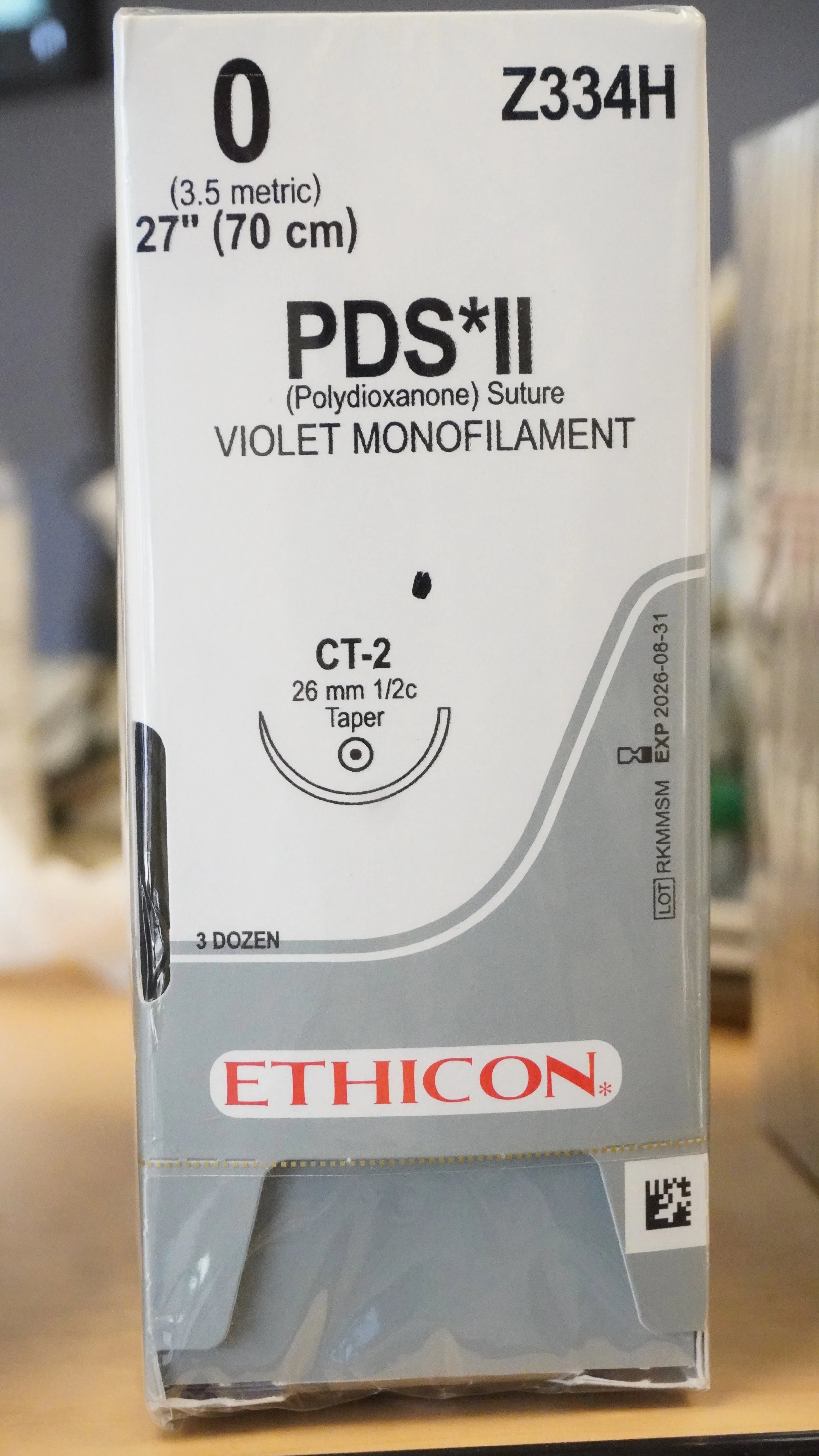 Ethicon | Z334H | PDS II Polydioxanone Suture VIOLET Monofilament 0 27"