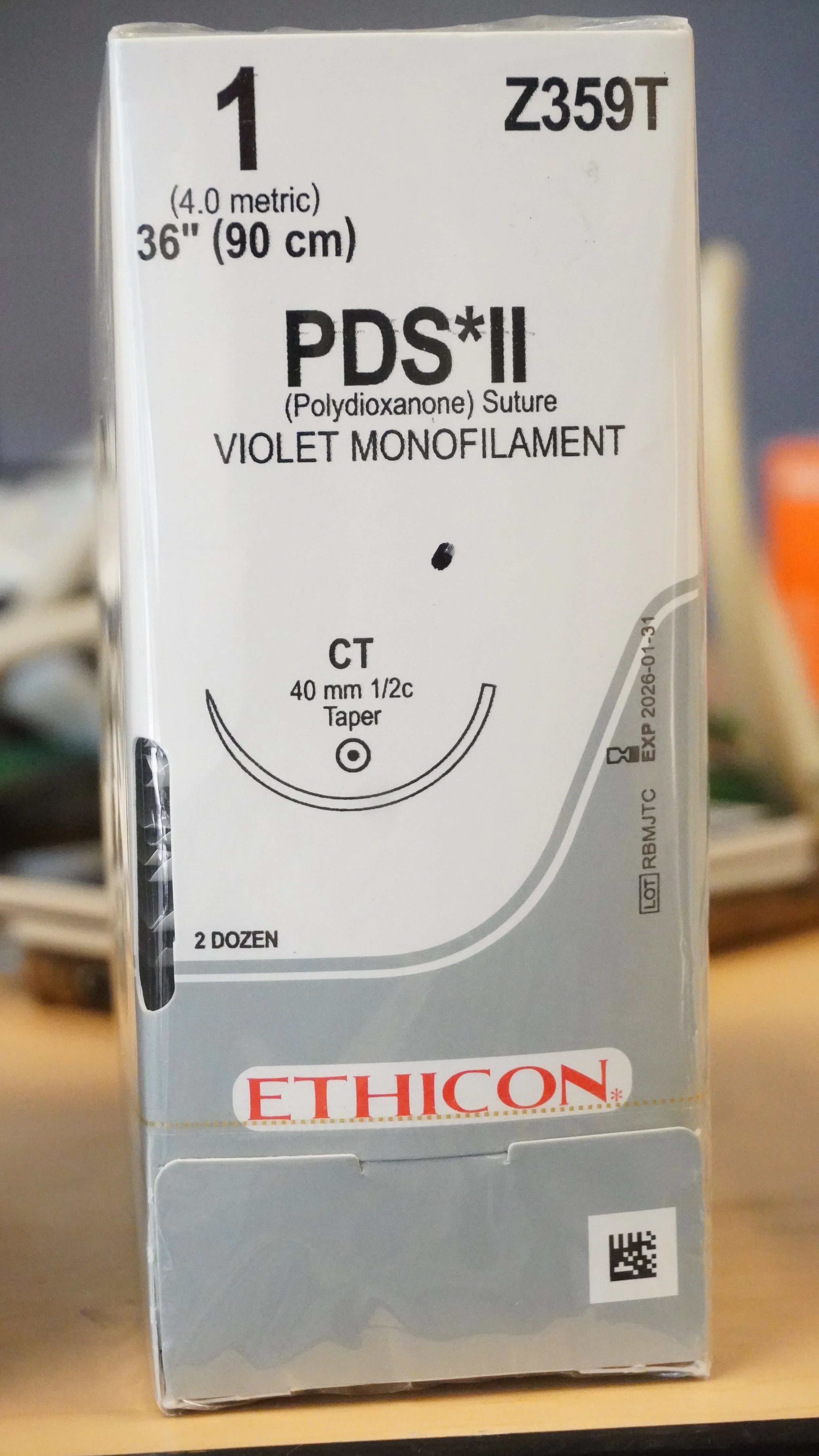 Ethicon | Z359T | PDS II Polydioxanone Suture VIOLET Monofilament 1 36"