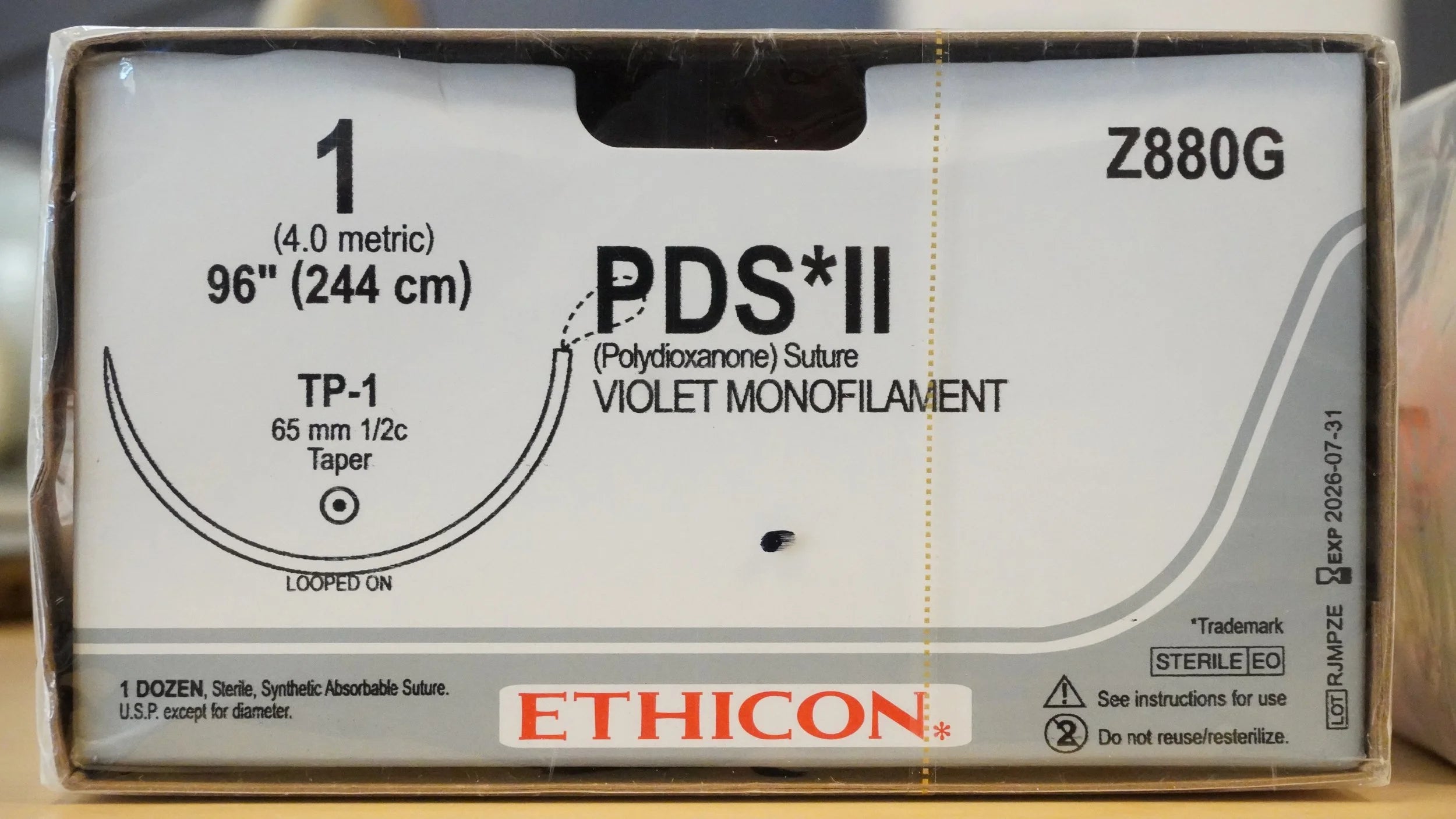 Ethicon | Z880G | PDS II Polydioxanone Suture VIOLET Monofilament 1 96"