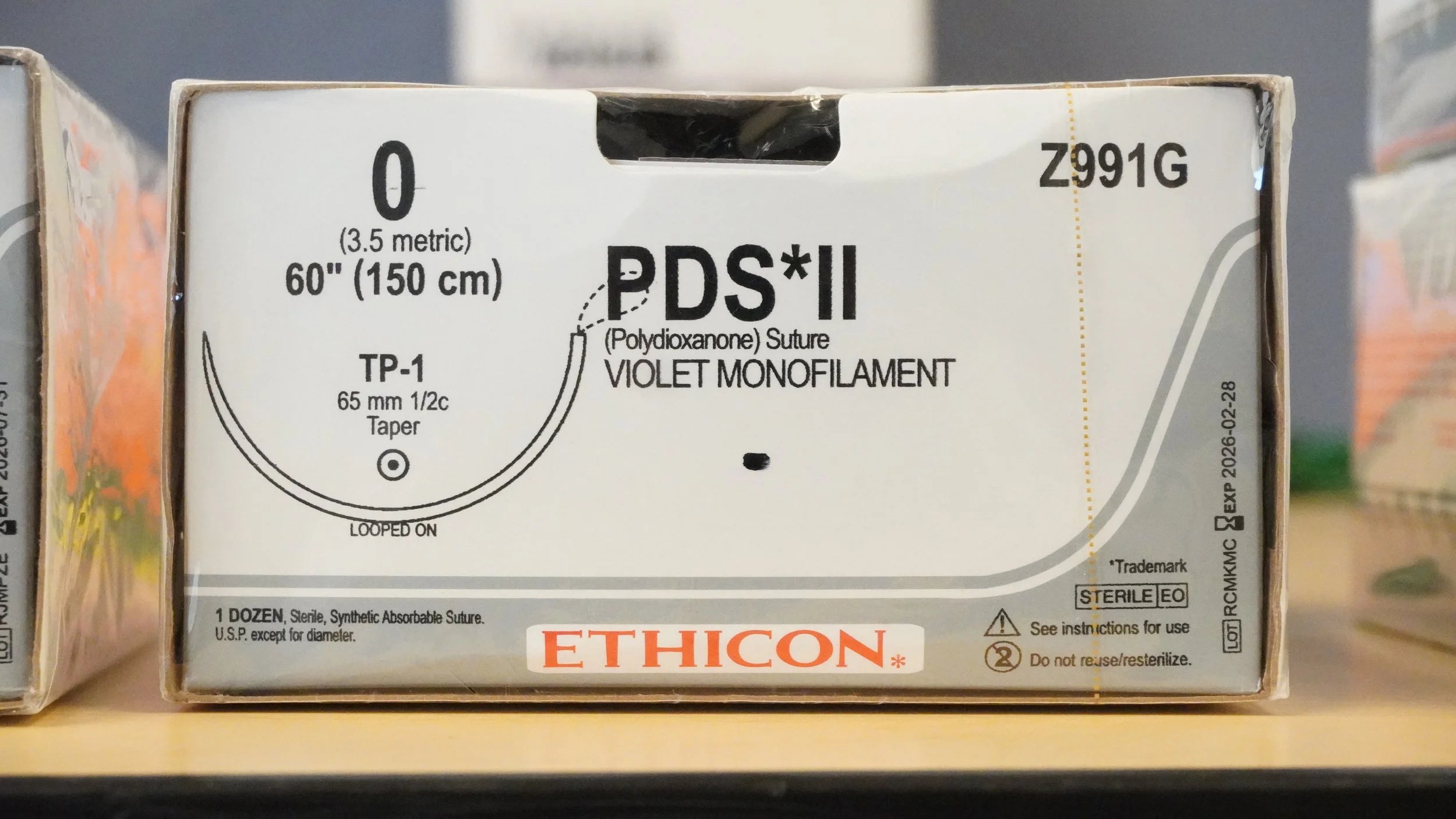 Ethicon | Z991G | PDS II Polydioxanone Suture VIOLET Monofilament 0 60"