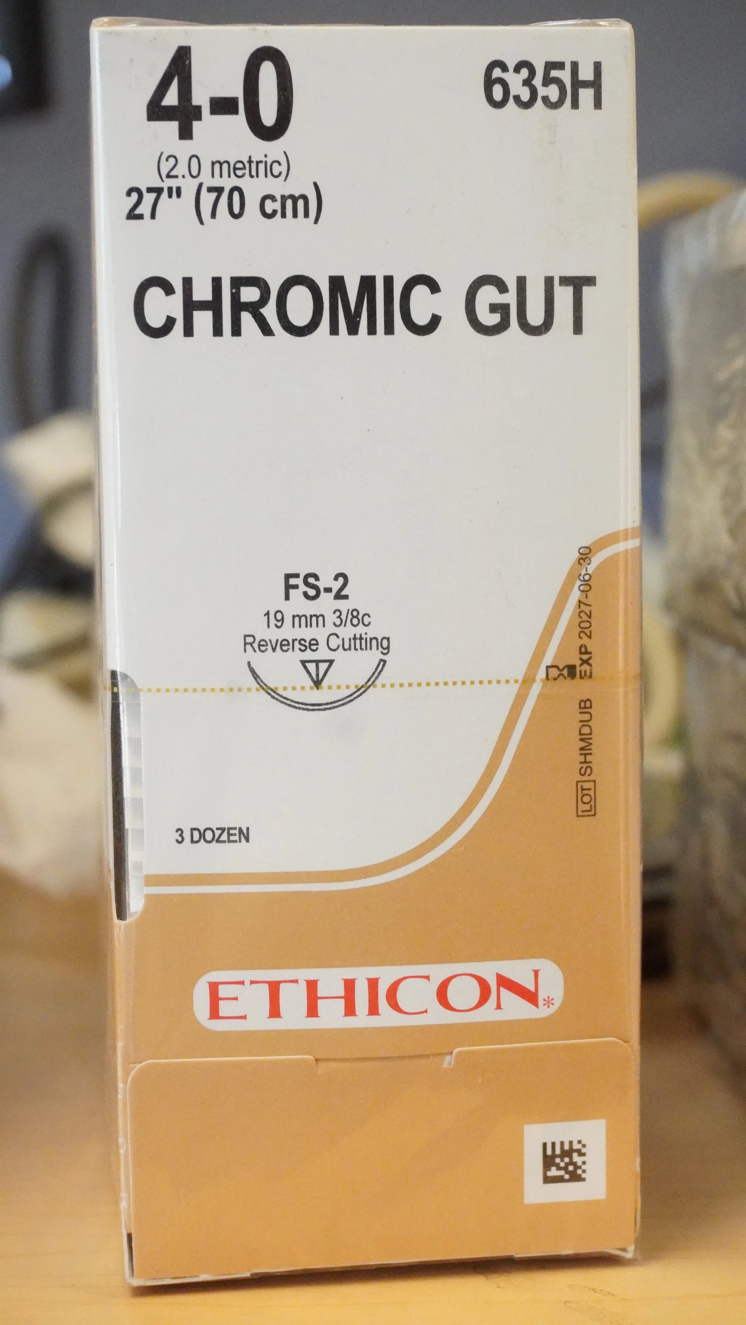 Ethicon | 635H | CHROMIC CUT 4-0 27"