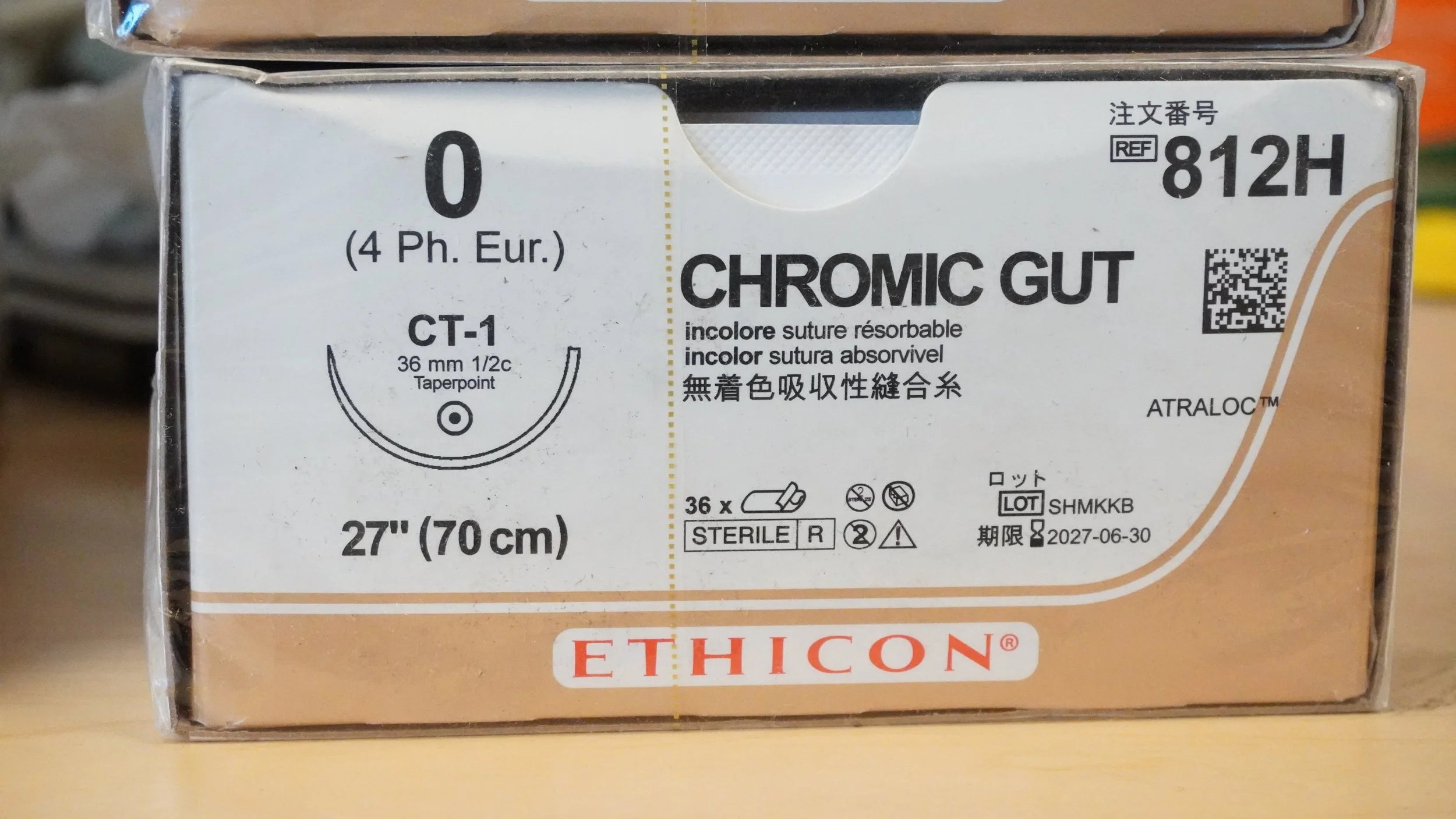Ethicon | 812H | CHROMIC CUT 0 27"