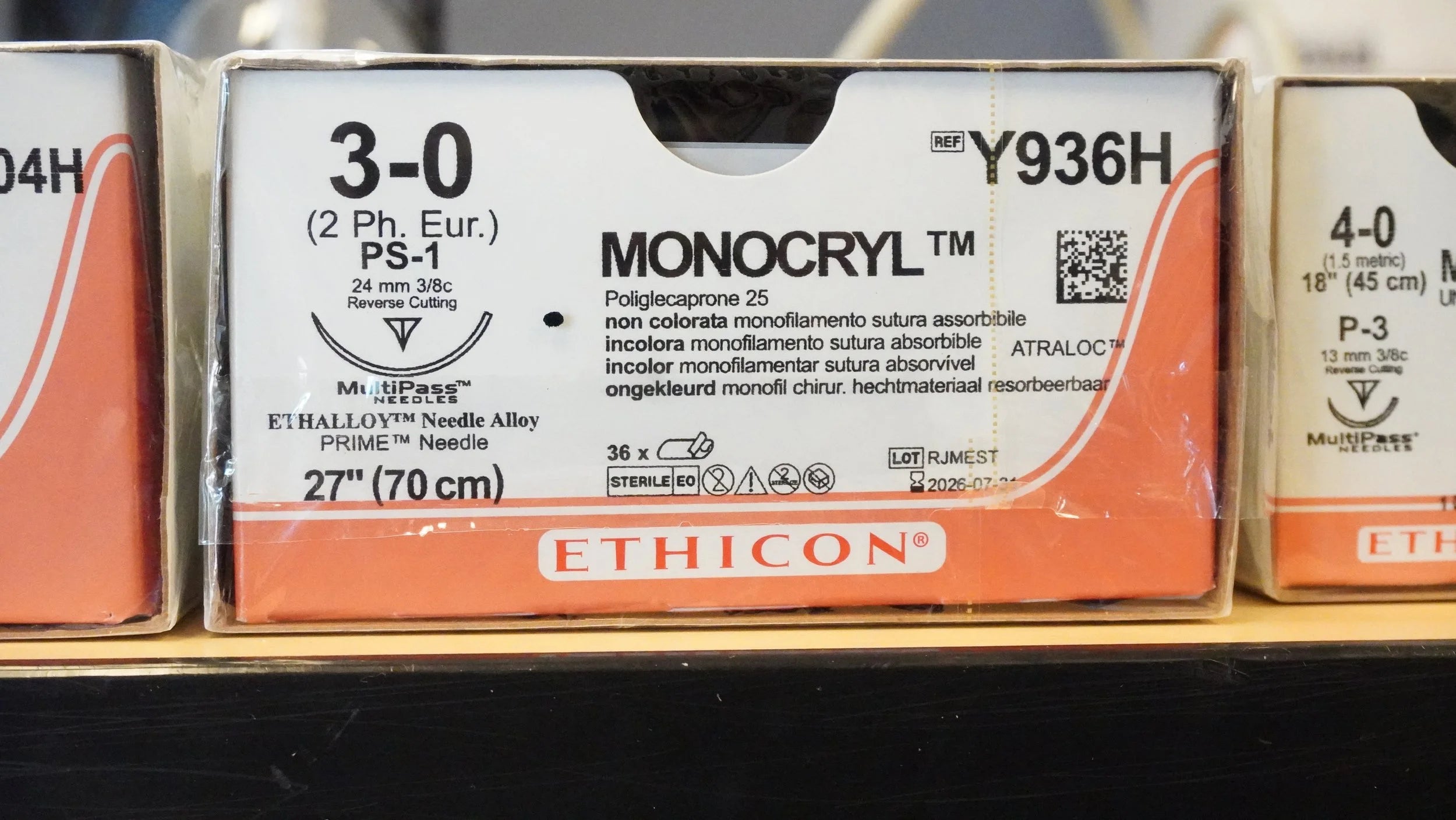 Ethicon | Y936H | Monocryl UNDYED Monofilament 3-0 27"