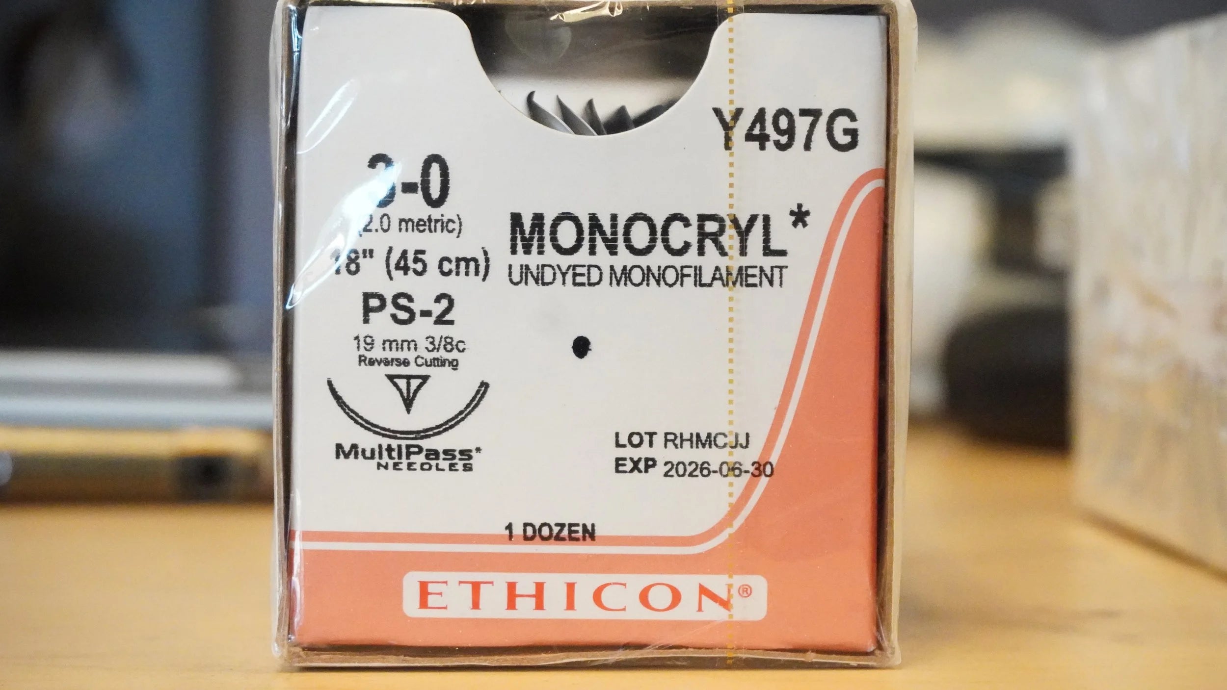 Ethicon | Y497G | Monocryl UNDYED Monofilament 3-0 18"