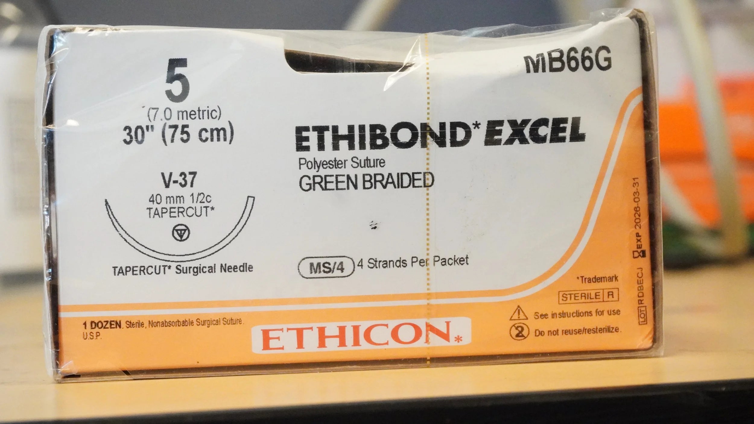 Ethicon | MB66G | Ethibond Excel Polyester Suture GREEN Braided 3-0 18"