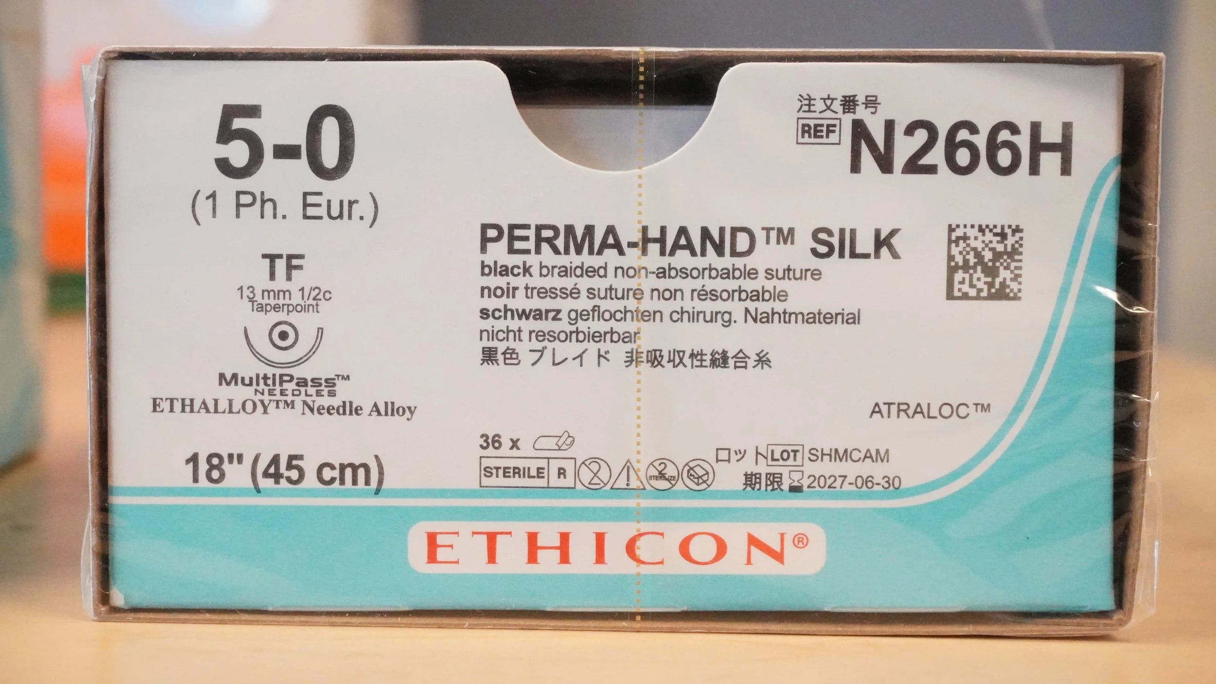 Ethicon | N266H | PERMA-HAND SILK 5-0 18"