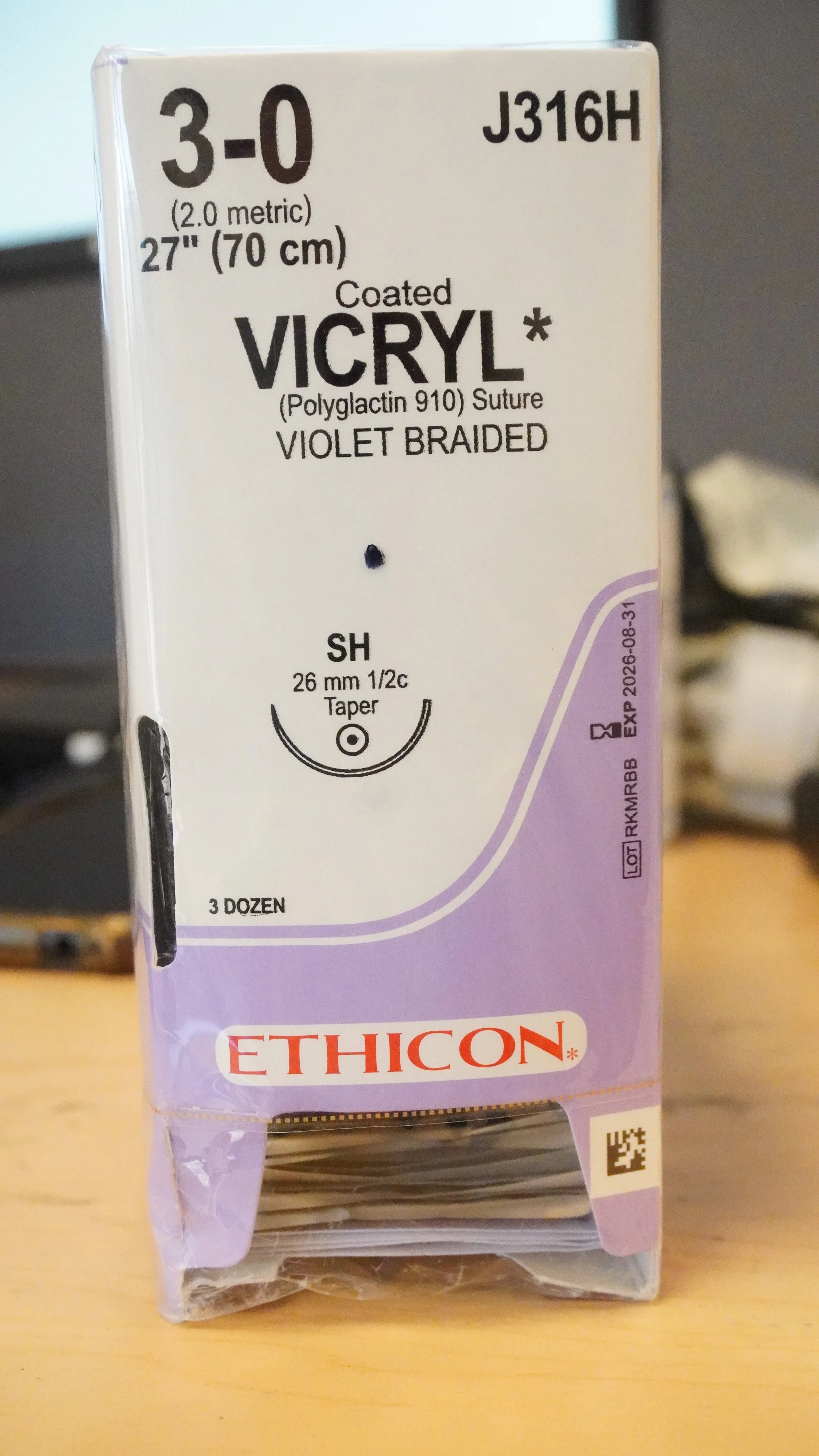 Ethicon | J316H | Coated VICRYL 0 30"