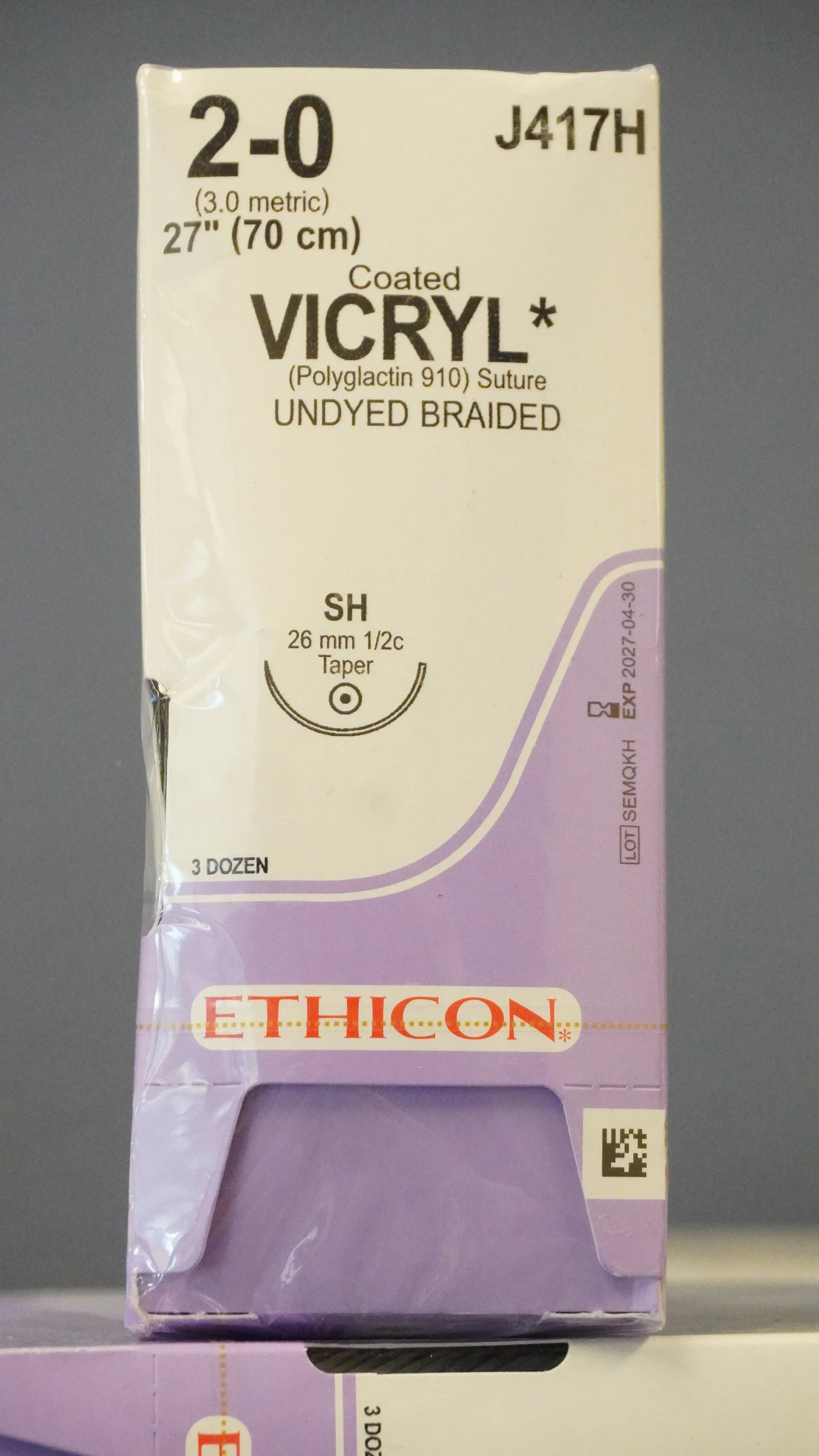 Ethicon | J417H | Coated VICRYL 2-0 27"