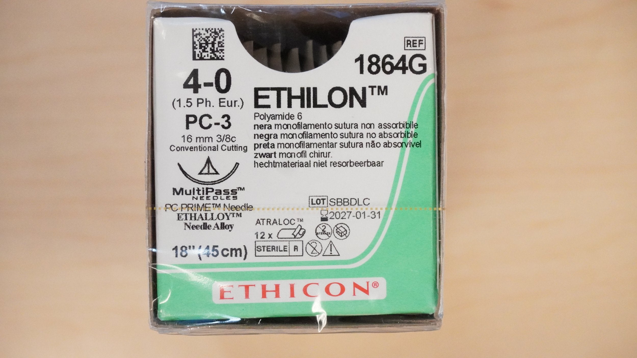 Ethicon | 1864G | ETHILON Polyamide 6 4-0 18"