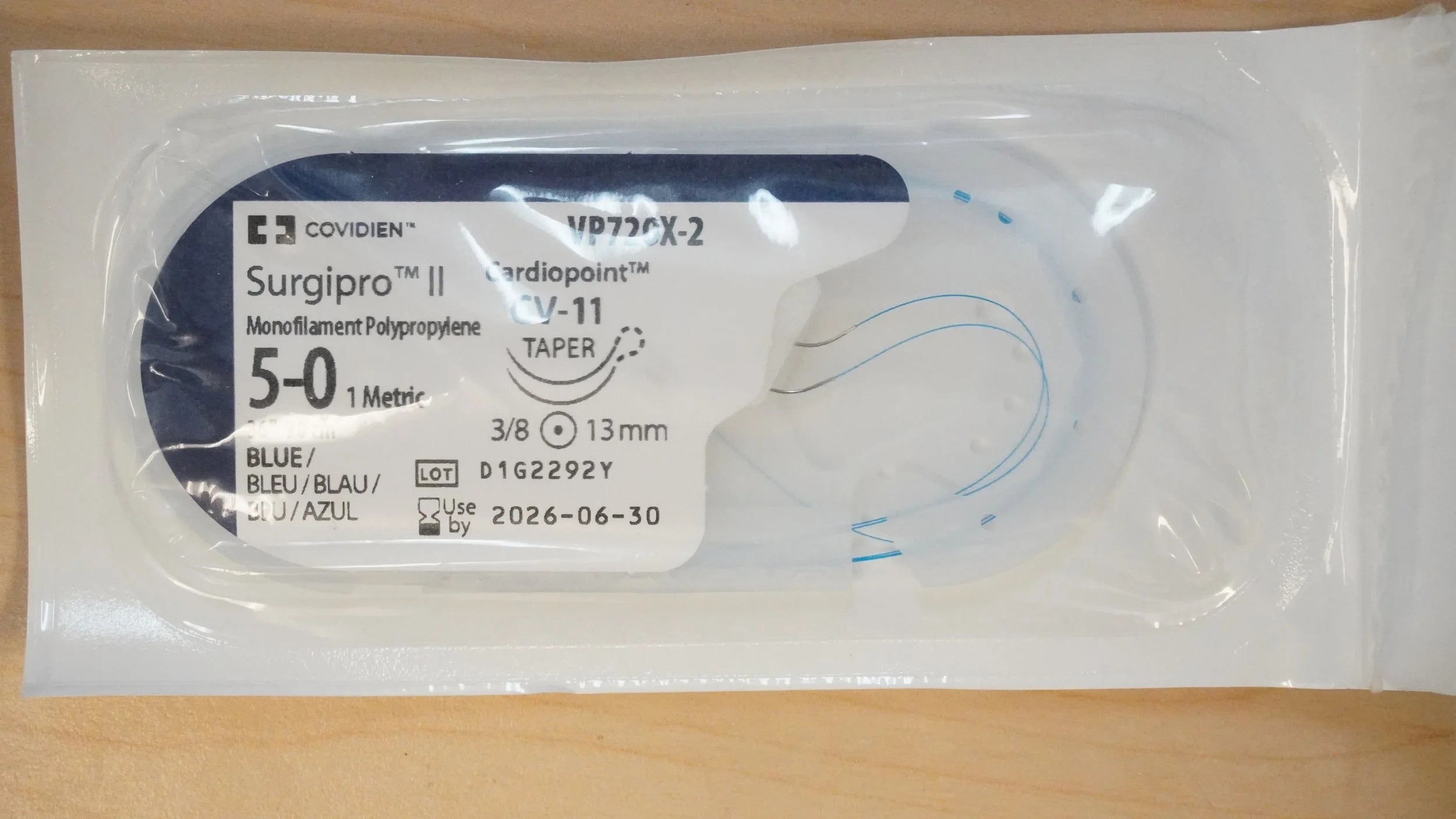 Covidien | VP720X-2 | Surgipro Monofilament Polypropylene 3-0 2 Metric 36" 90cm BLUE
