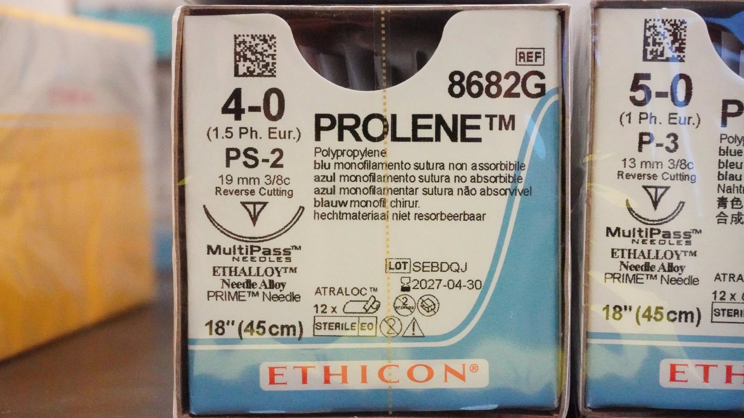 Ethicon | 8682G | PROLENE Polypropylene Blue Monofilament 4-0 18"