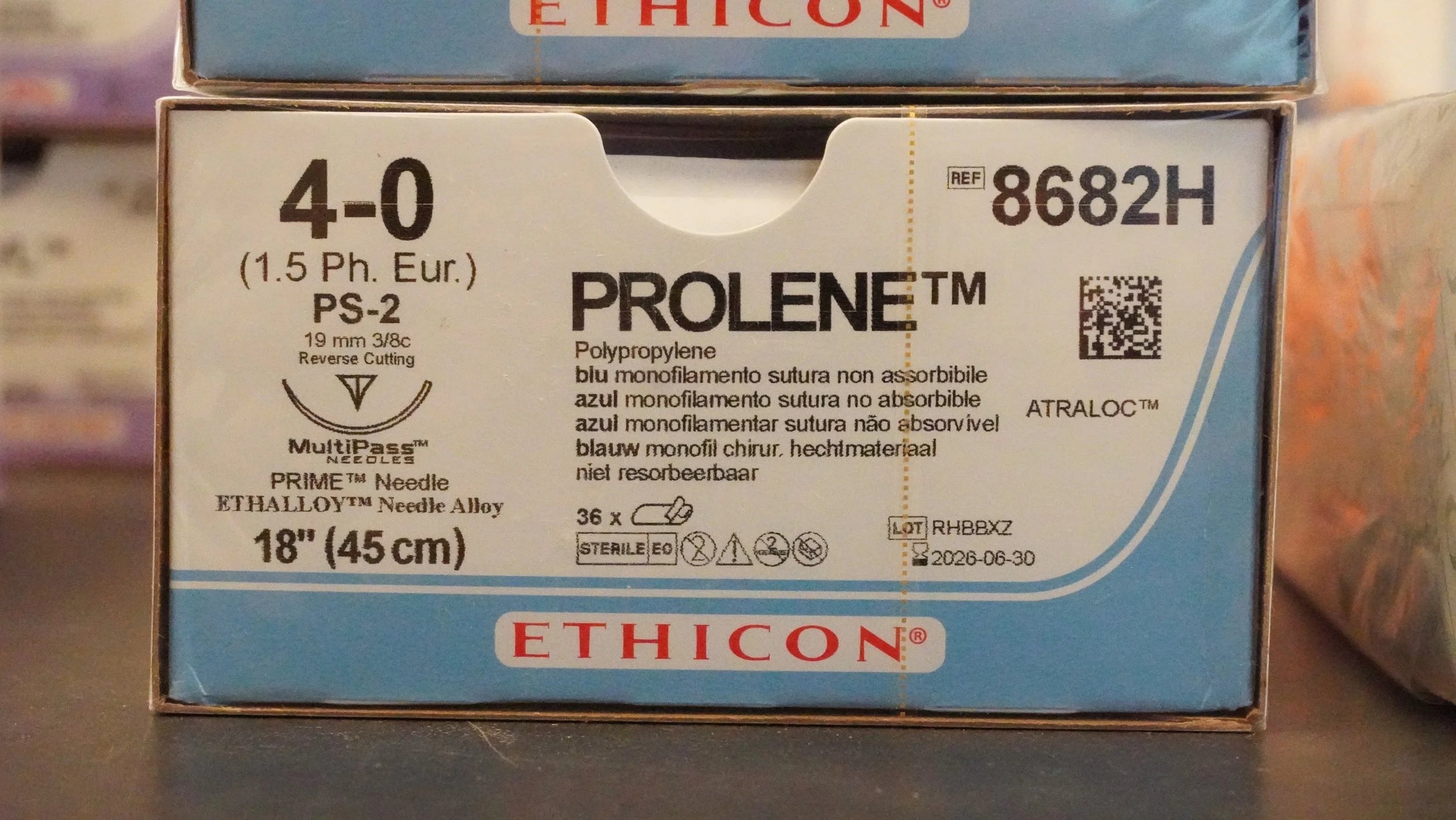Ethicon | 8682H | PROLENE Polypropylene Blue Monofilament 4-0 18"