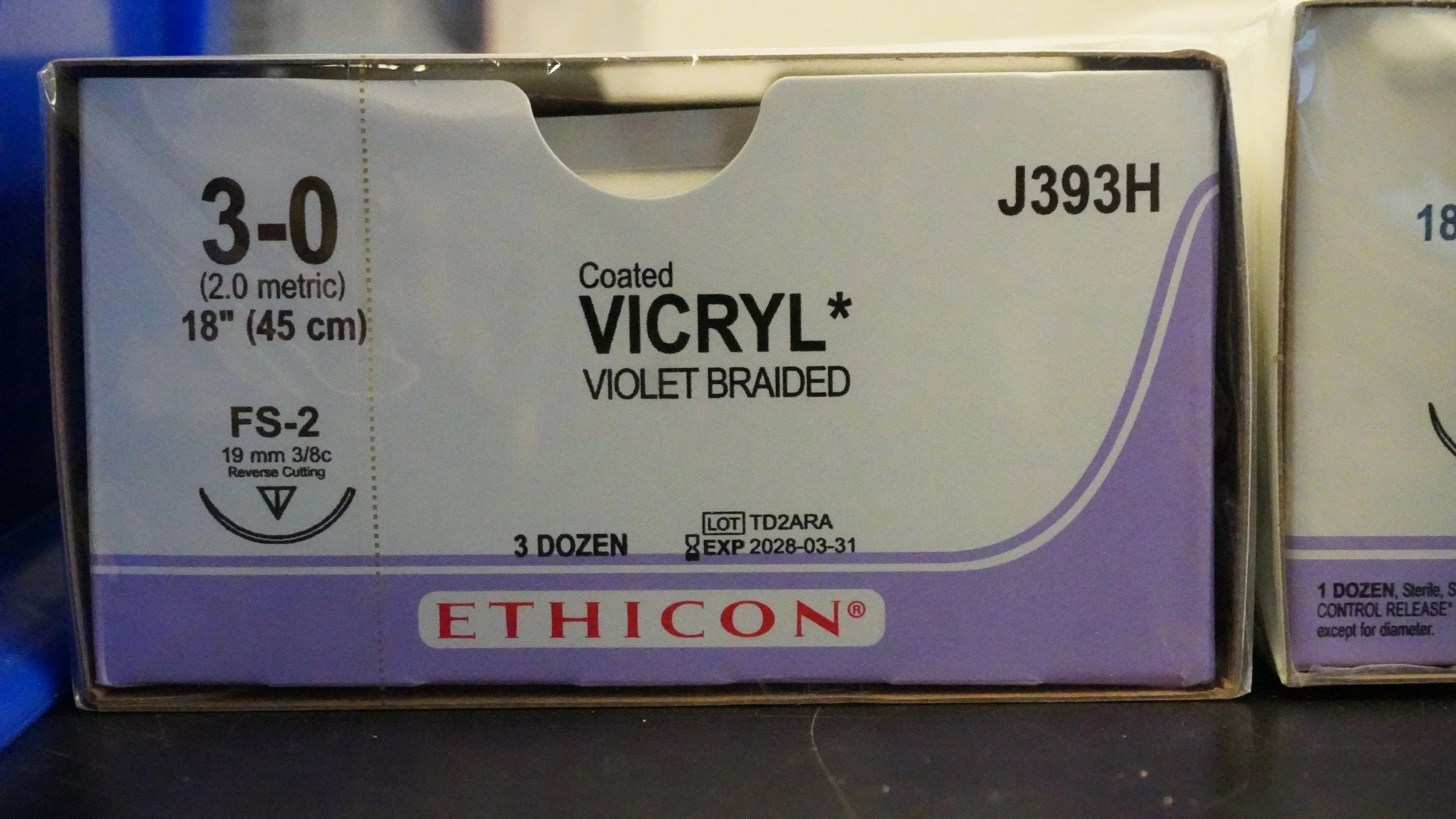 Ethicon | J393H | Coated VICRYL Violet Braided 3-0 18"