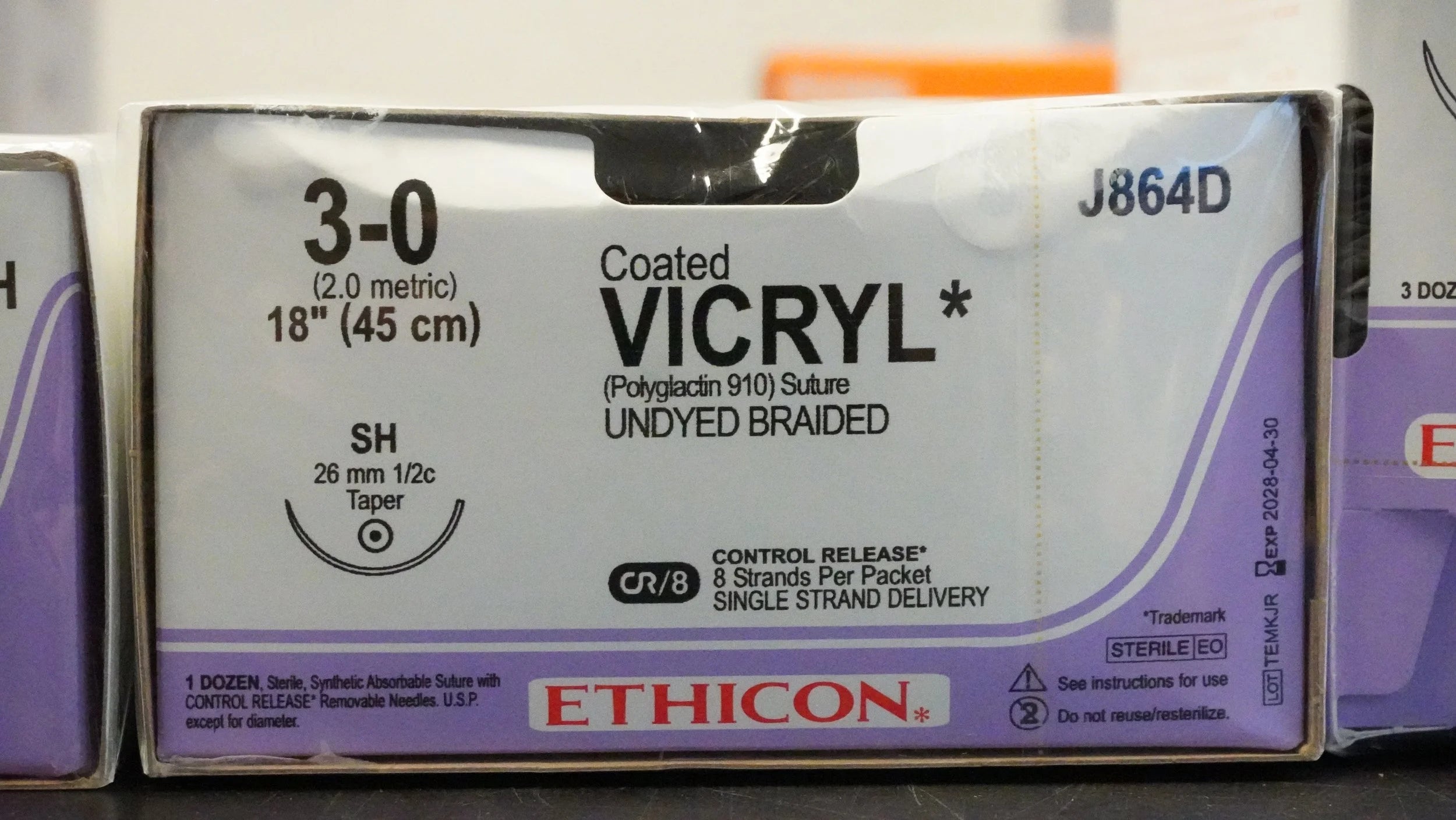Ethicon | J864D | Coated VICRYL UNDYED Braided 3-0 18"