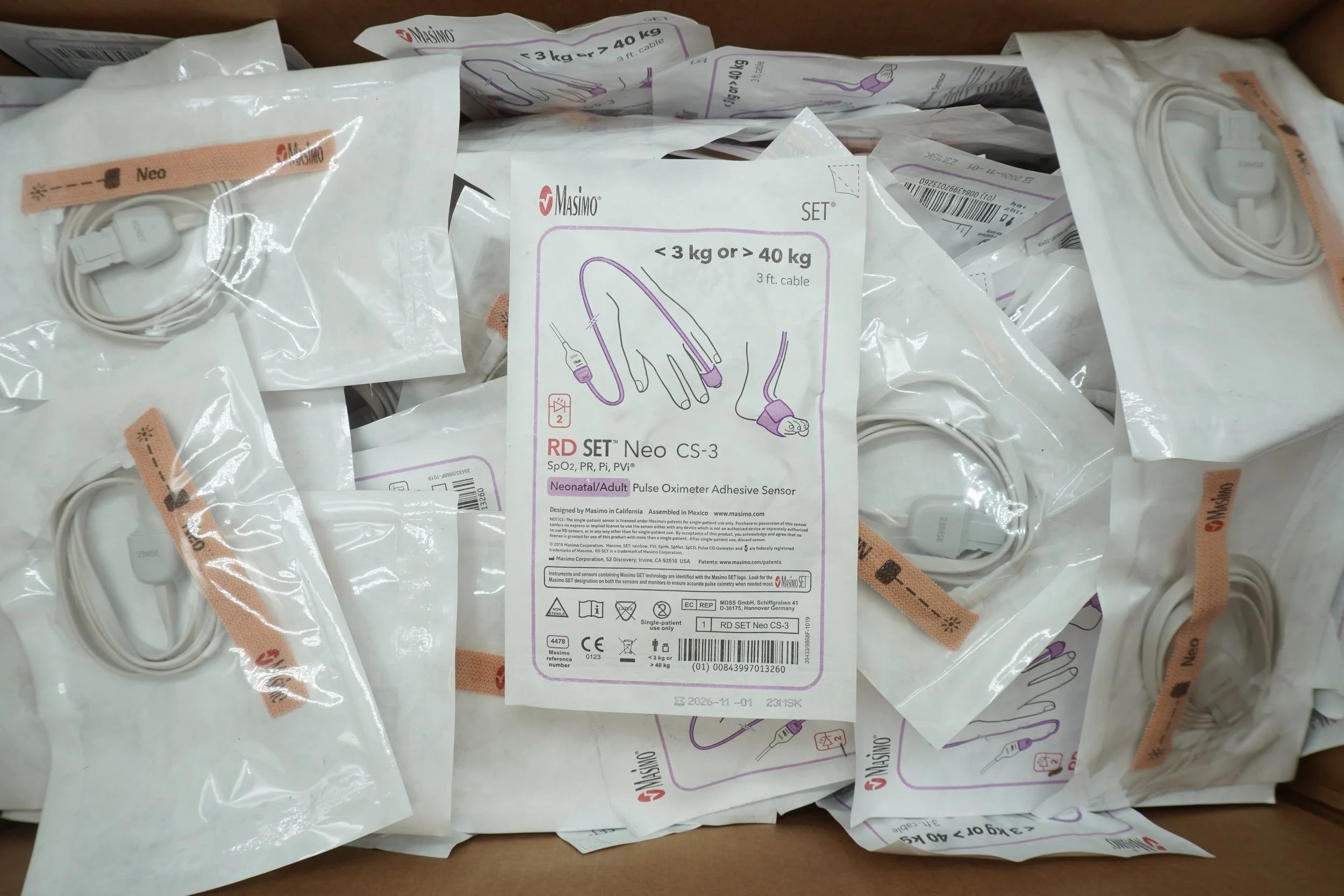 Masimo | 4478 | Neo CS-3 Neonatal Adult Oximeter Adhesive Sensor 3 ft.