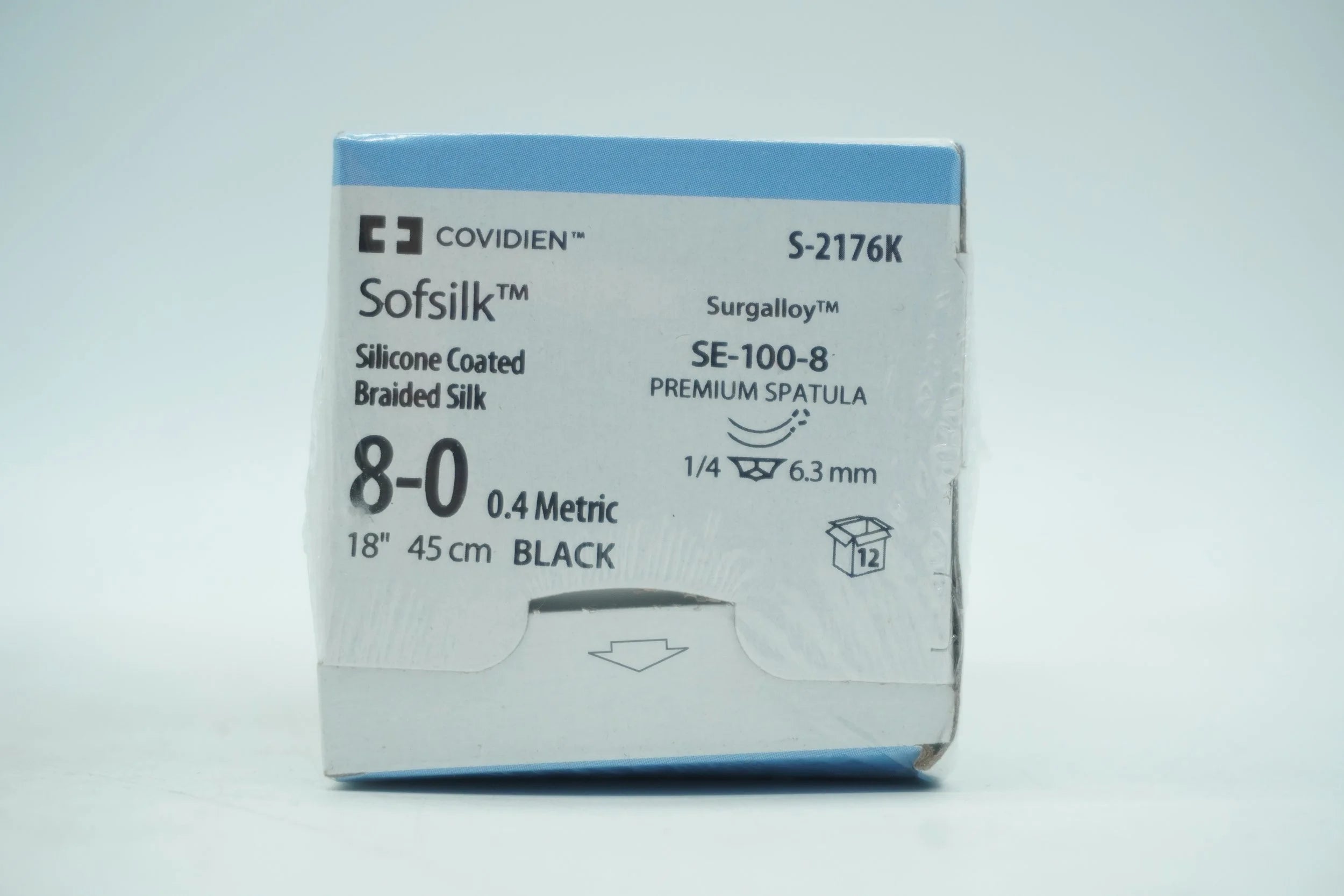 Covidien | S-2176K | SUTURE, SOFSILK, BLACK, 8/0, 18", SE-100-8