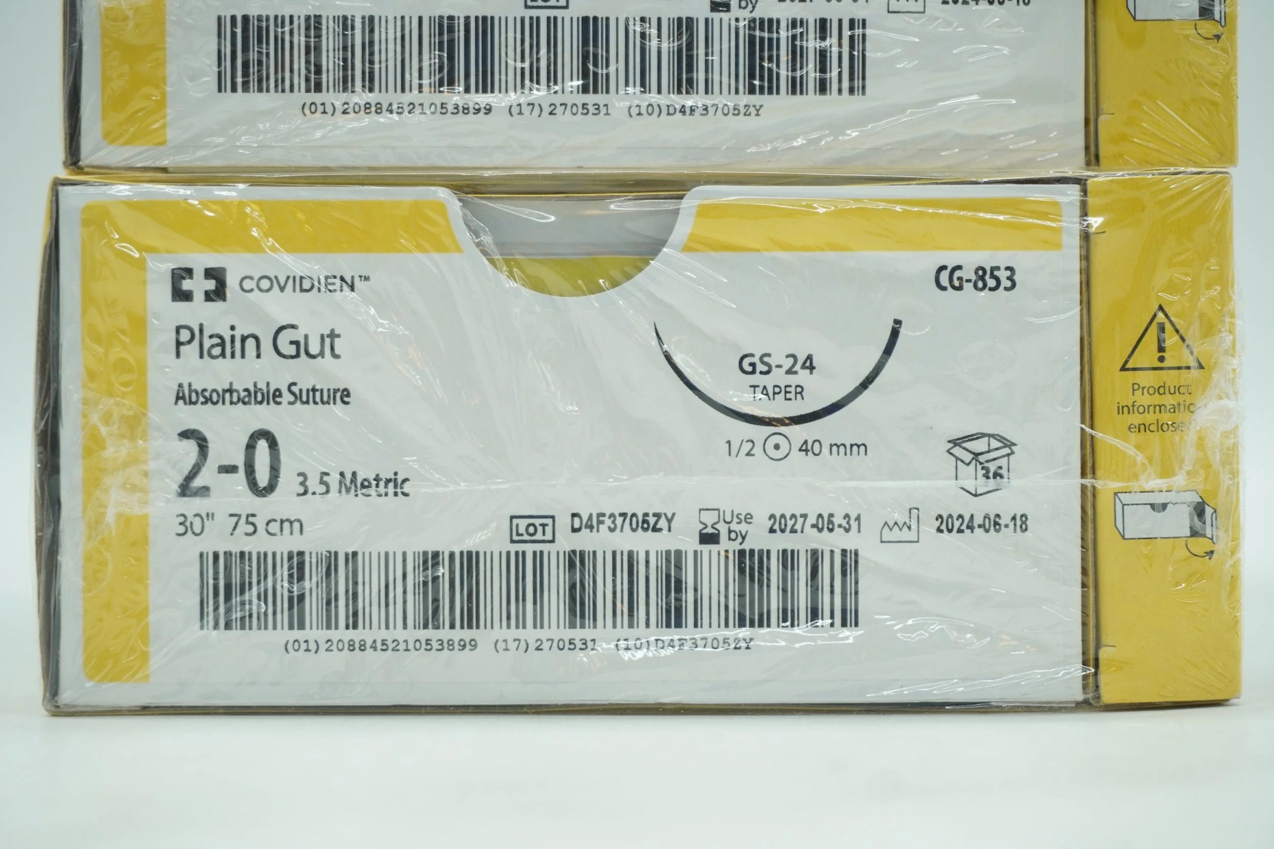 Covidien | CG-853 | SUTURE, PLAIN GUT, 2/0 30" GS-24