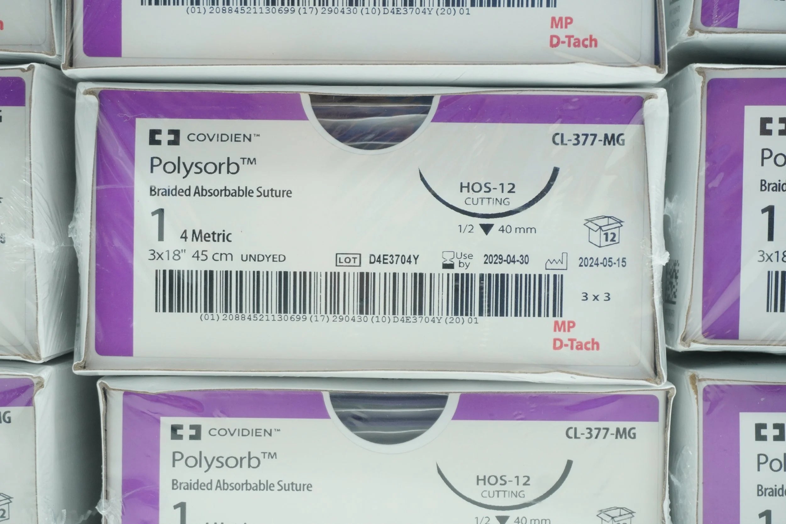 Covidien | CL-377-MG | Polysorb Braided Absorbable Suture 1 4 Metric 3x18" 45cm UNDYED