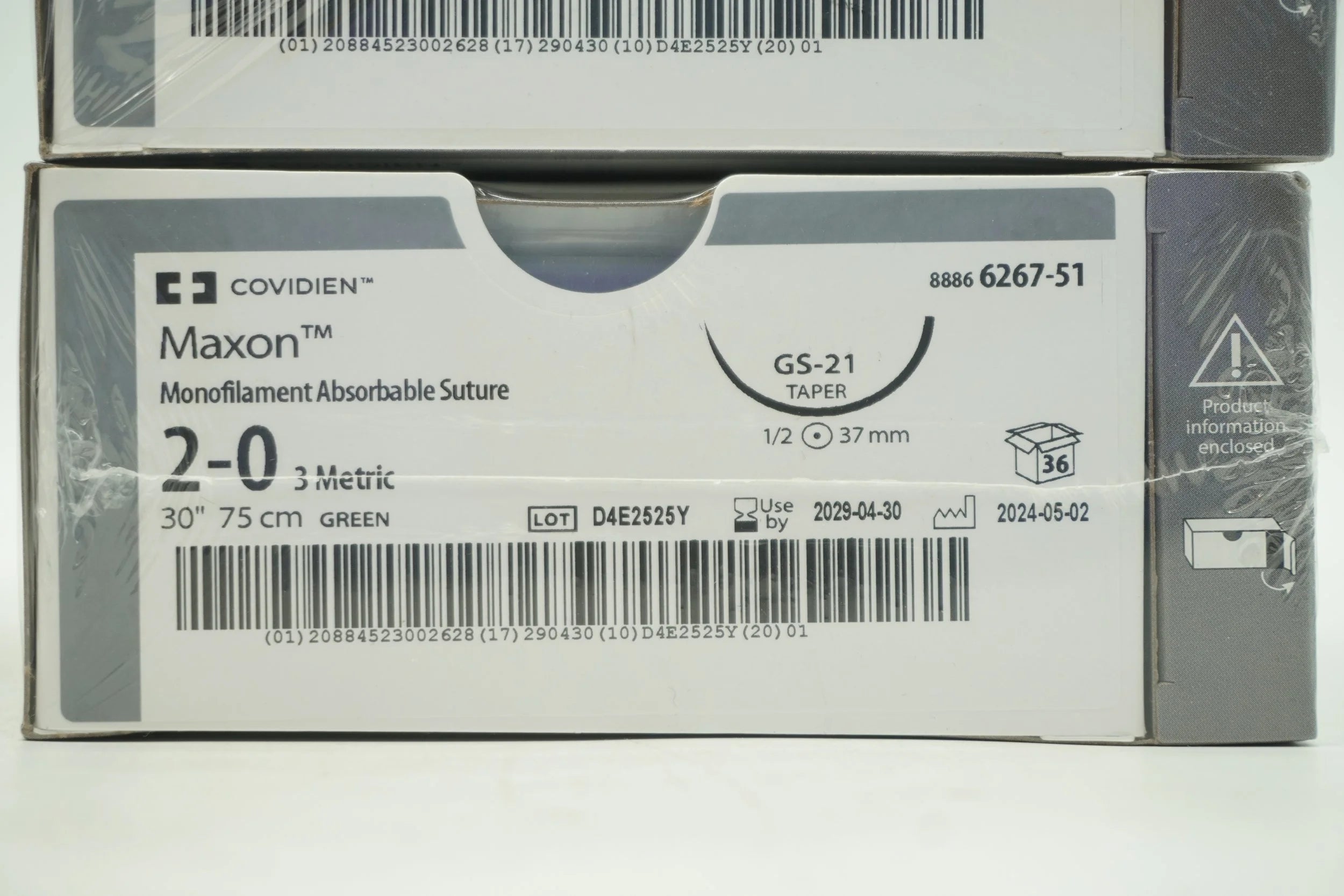Covidien | 6267-51 | Monofilament Absorbable Suture 2-0 3 Metric 30" 75cm GREEN
