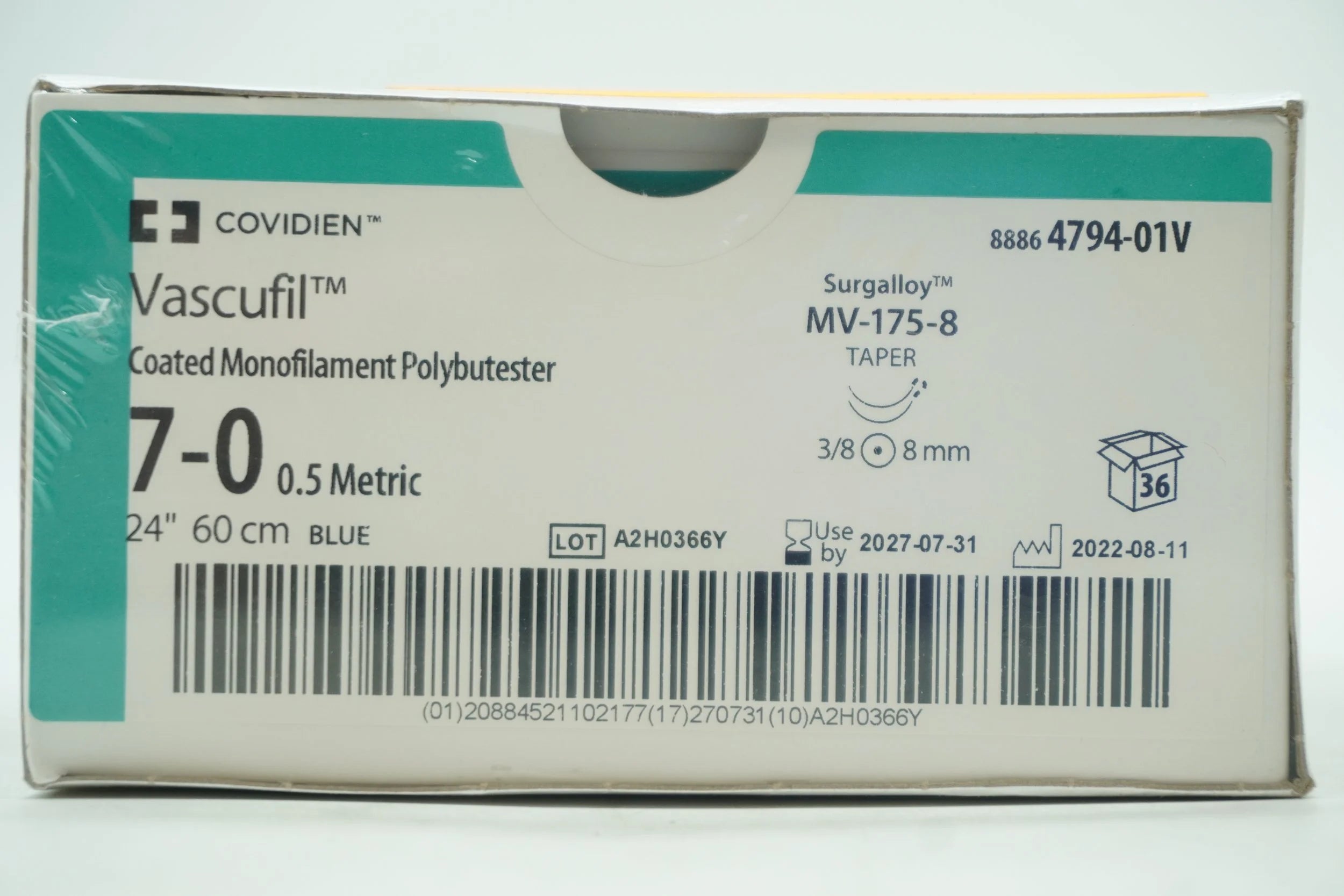 Covidien | 88864794-01V | Vascufil Coated Monofilament Polybutester