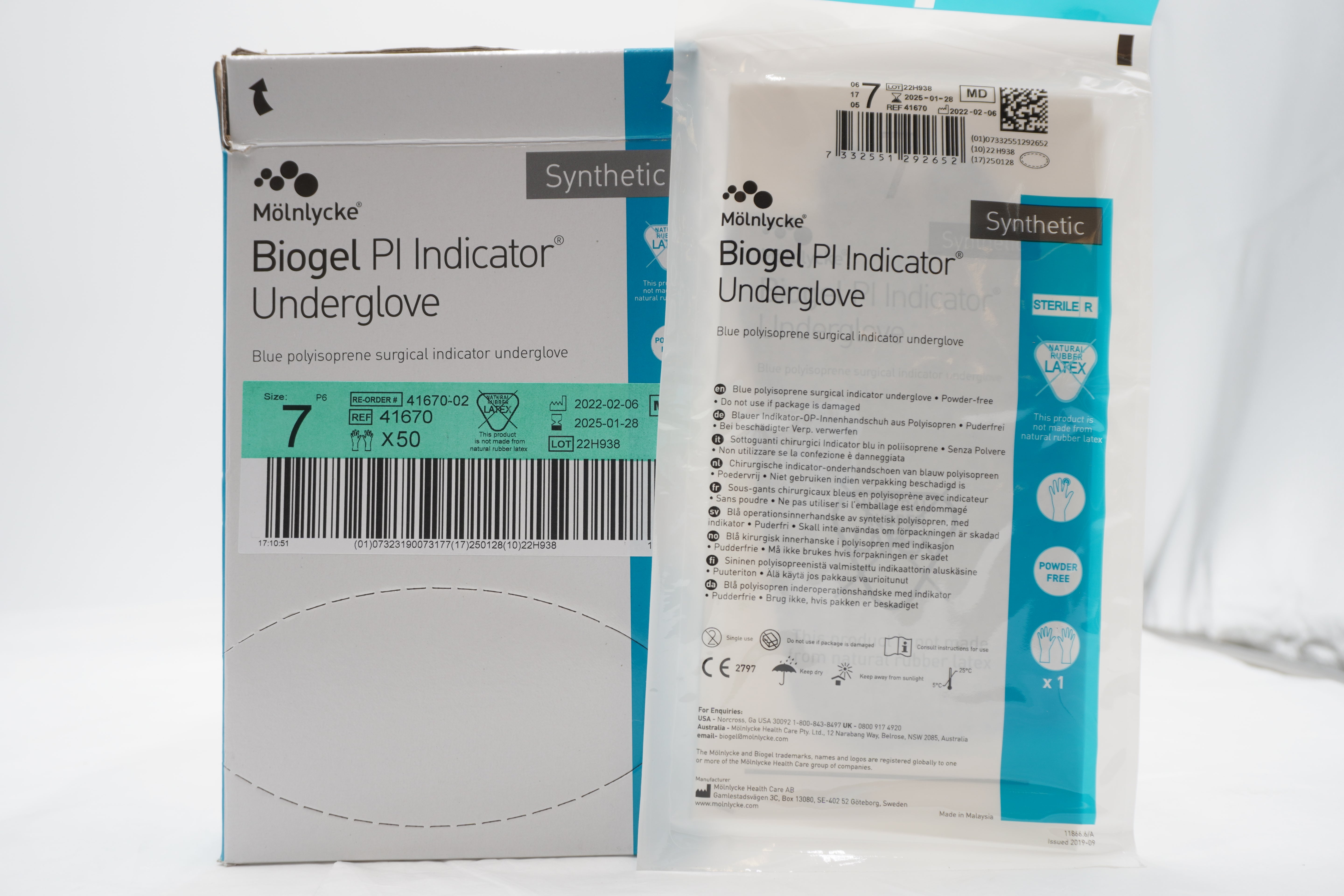 Molnlycke | 41670 | Biogel PI Indicator Underglove Surgical Gloves