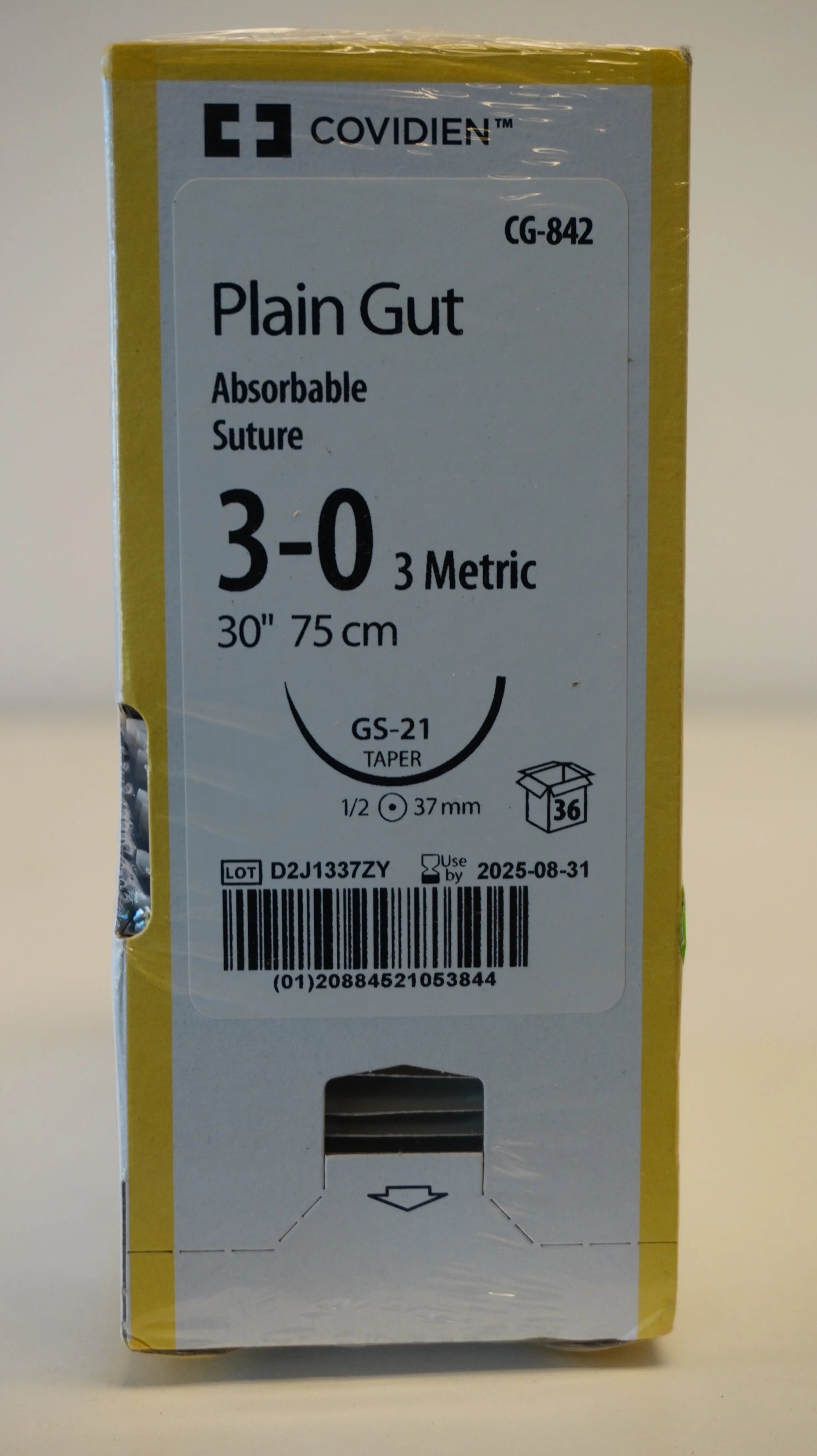 Covidien | CG-842 | Plain Gut Absorbable Suture 3-0 3 Metric 30" 75cm