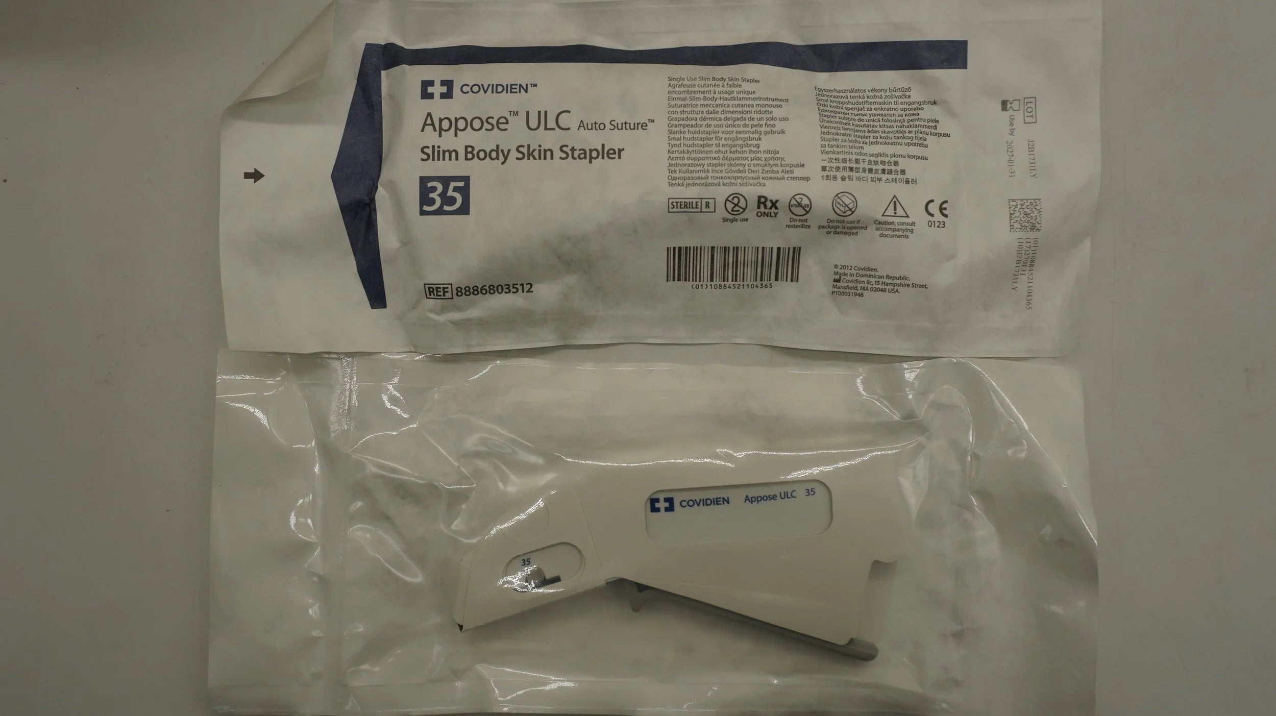 Covidien | 8886803512 | Appose ULC Auto Suture Single Use Slim Body Skin Stapler 35