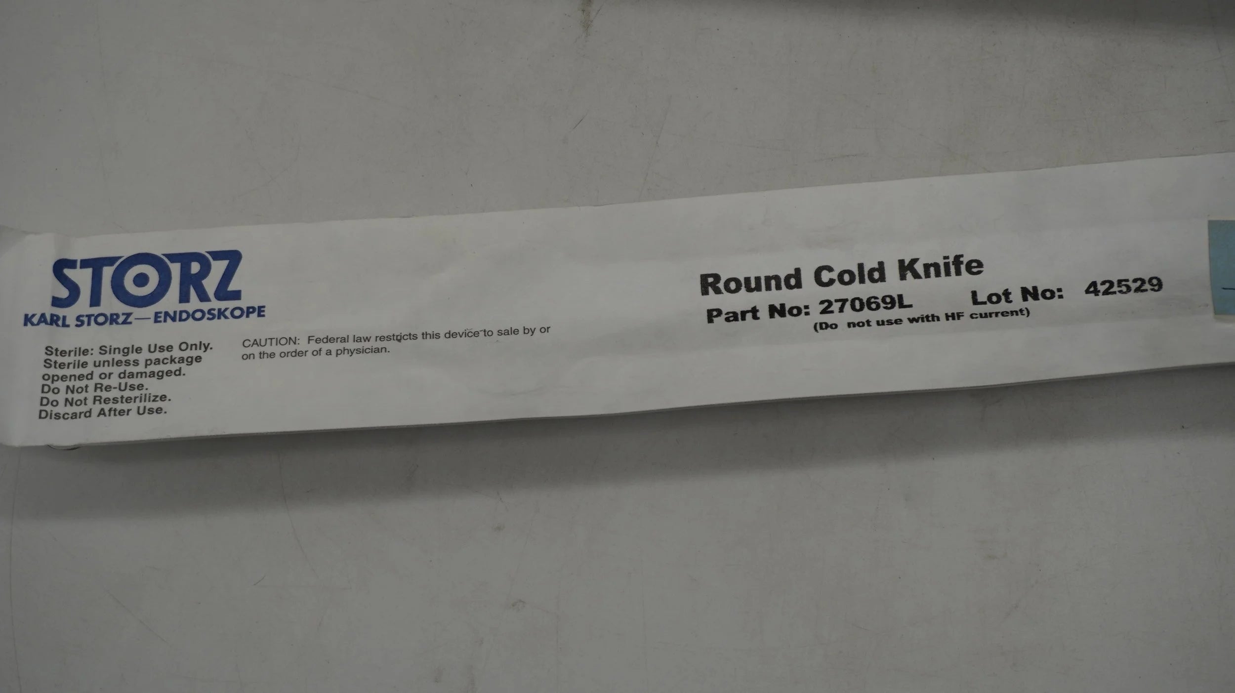 Karl Storz Endoskope | 27069L | Disposable Cold Knife, Half-Round