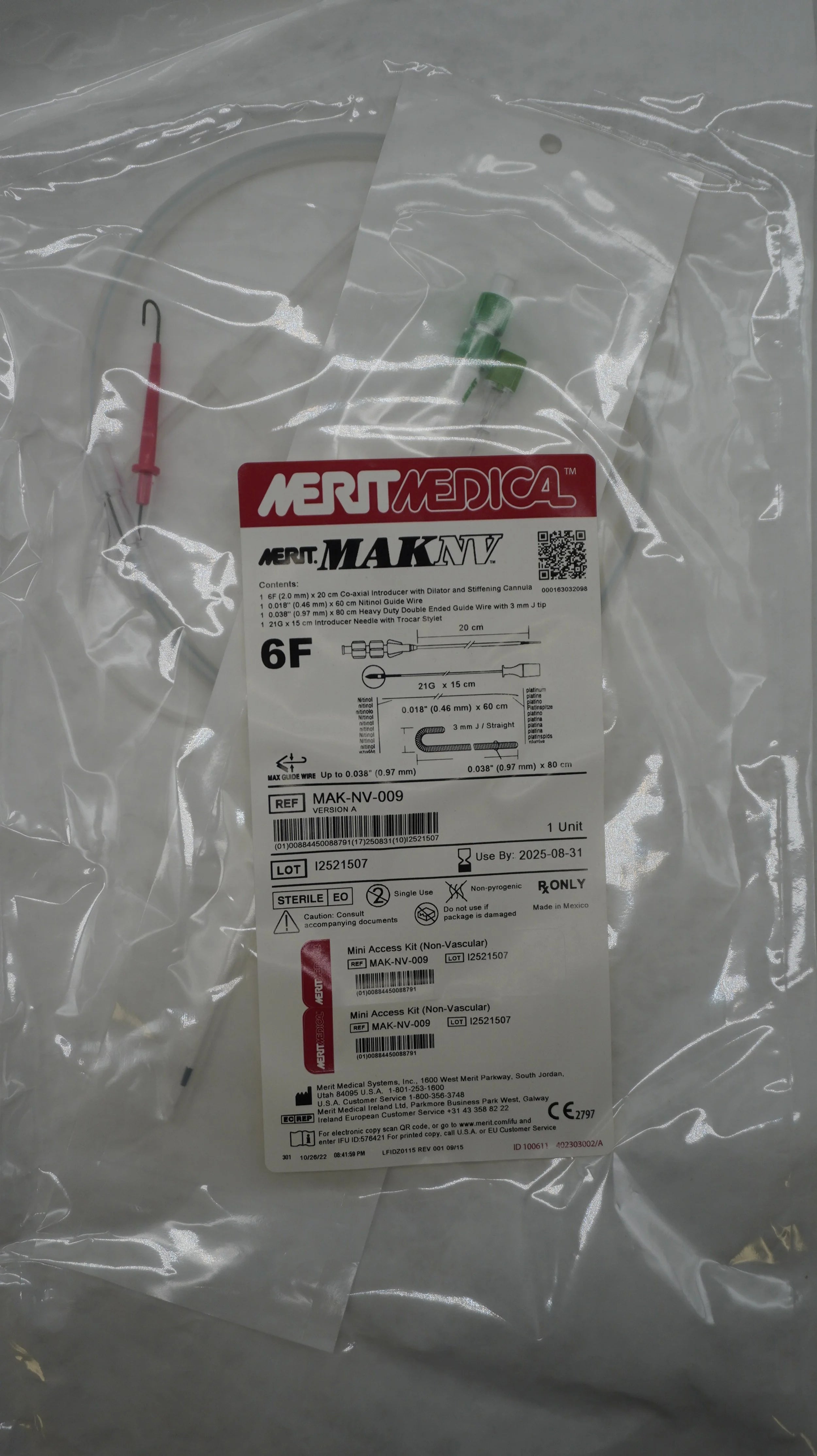 Merit Medical | MAK-NV-009 | Version A Co-Axial Introducer with Dilator and Stiffening Cannula
