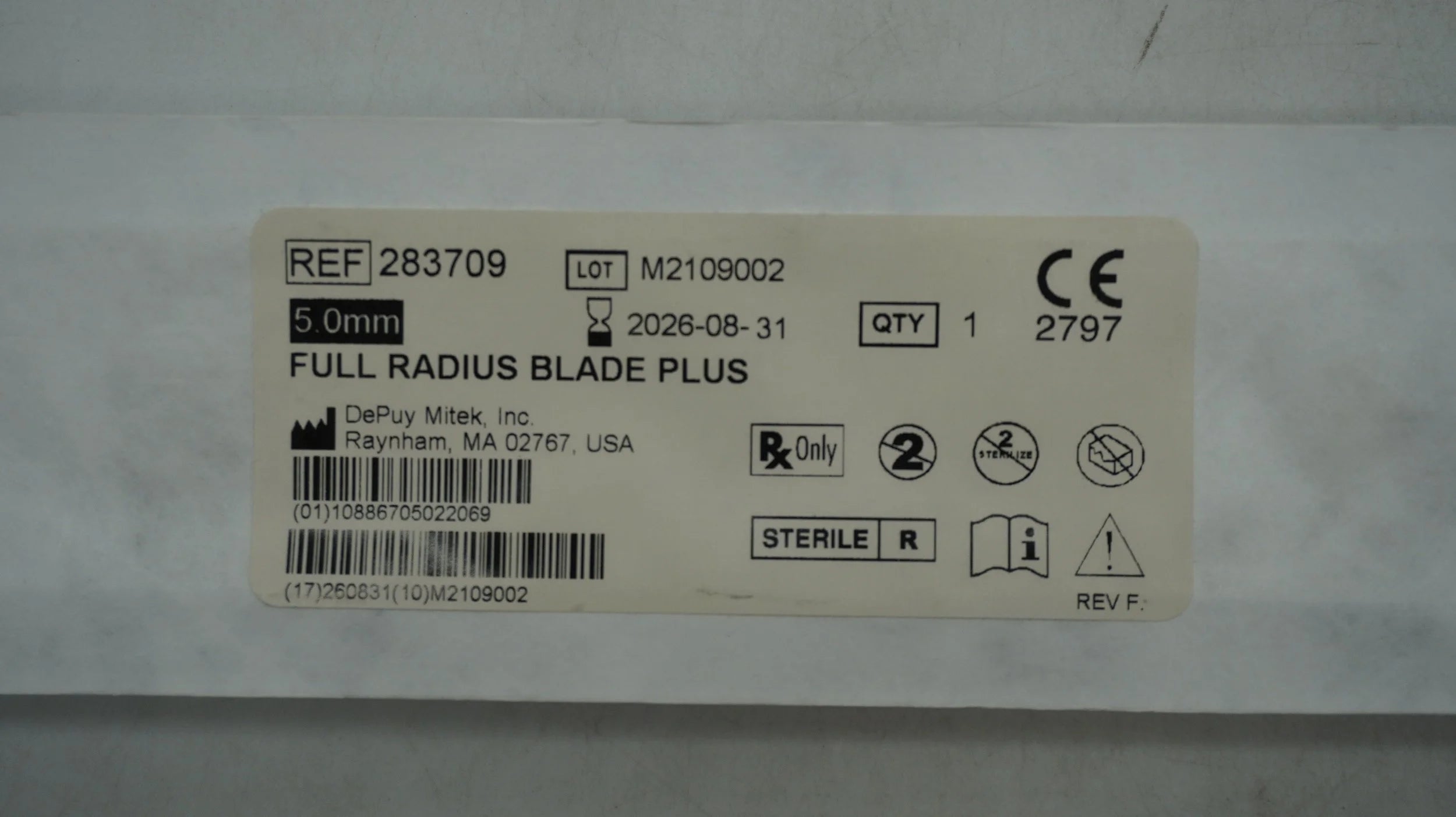 Depuy Synthes | 283709 | 5.00mm Full Radius Blade Plus
