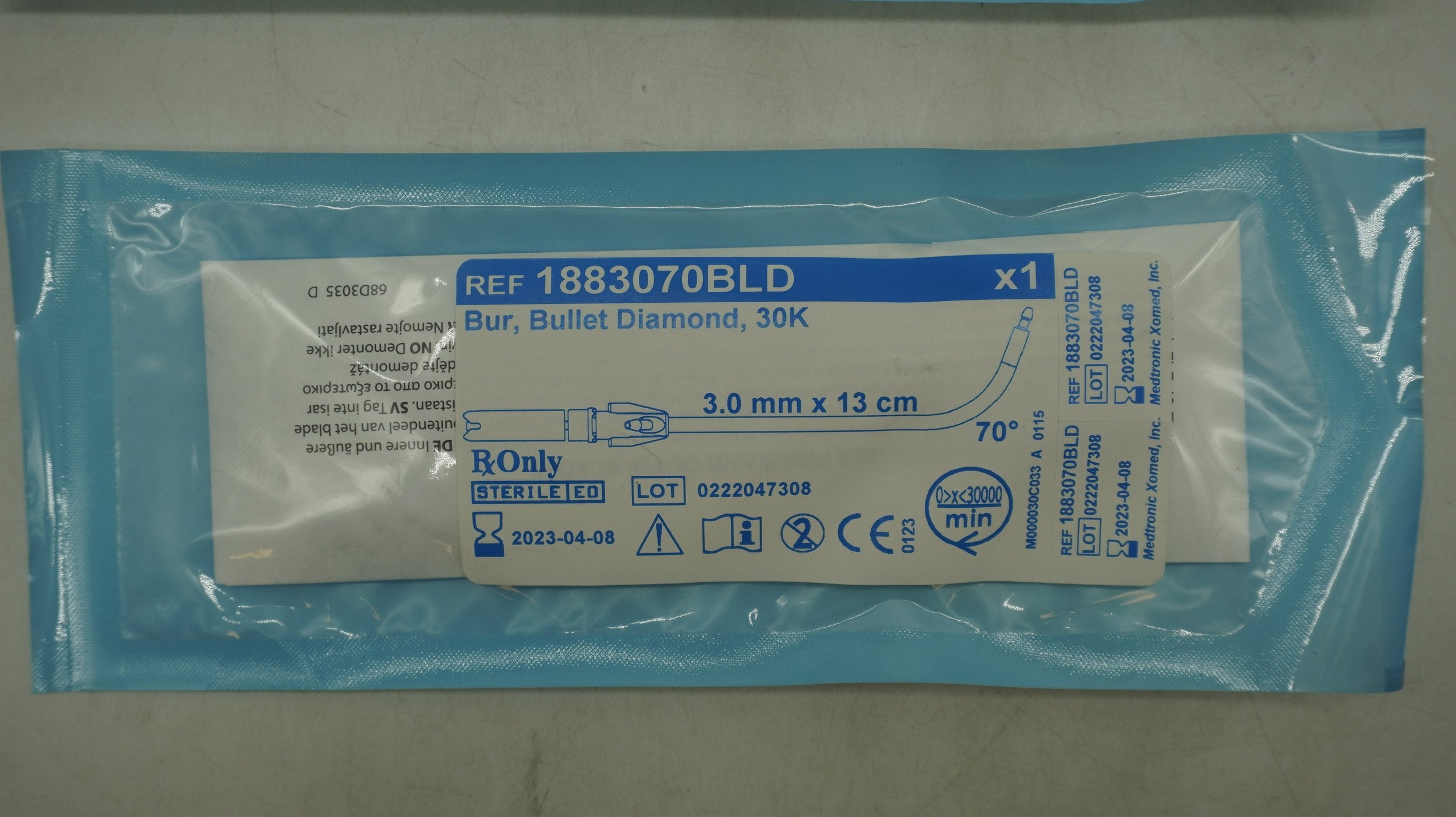 Medtronic | 1883070BLD | Bur, Bullet Diamond, 30K 3.0mm x 13cm