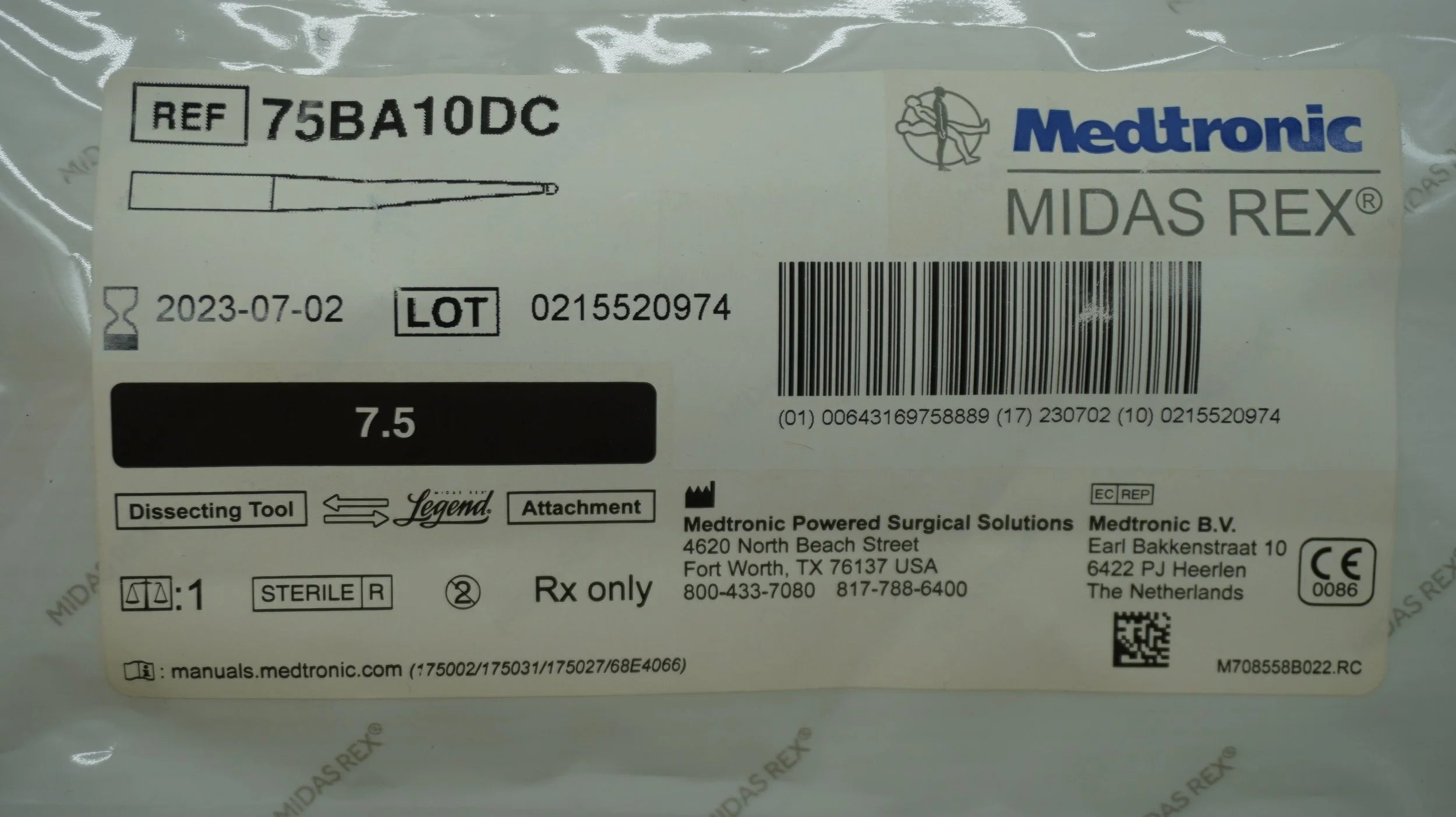 Medtronic | 75BA10DC | MIDAS REX 7.5