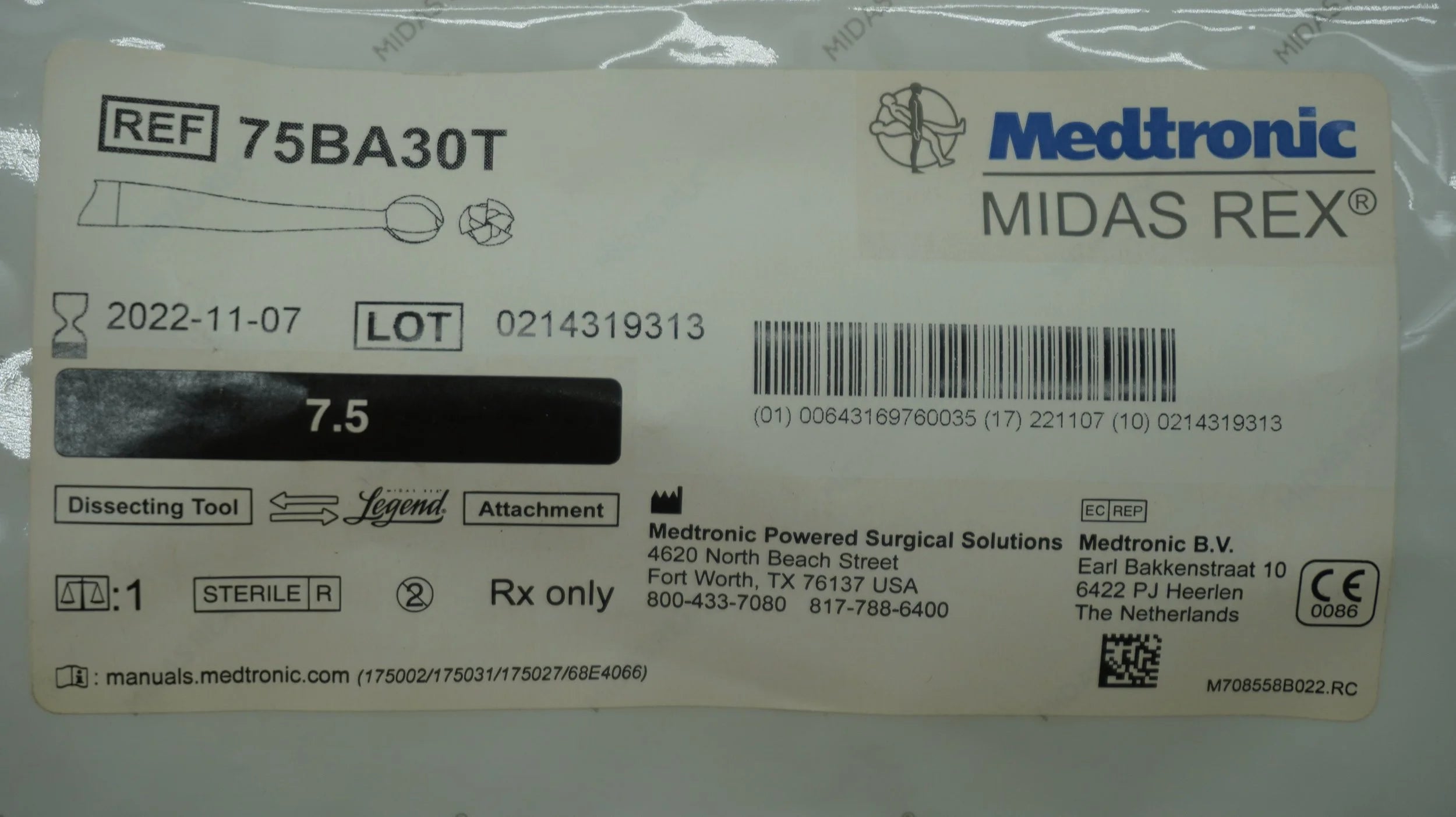 Medtronic | 75BA30T | MIDAS REX 7.5