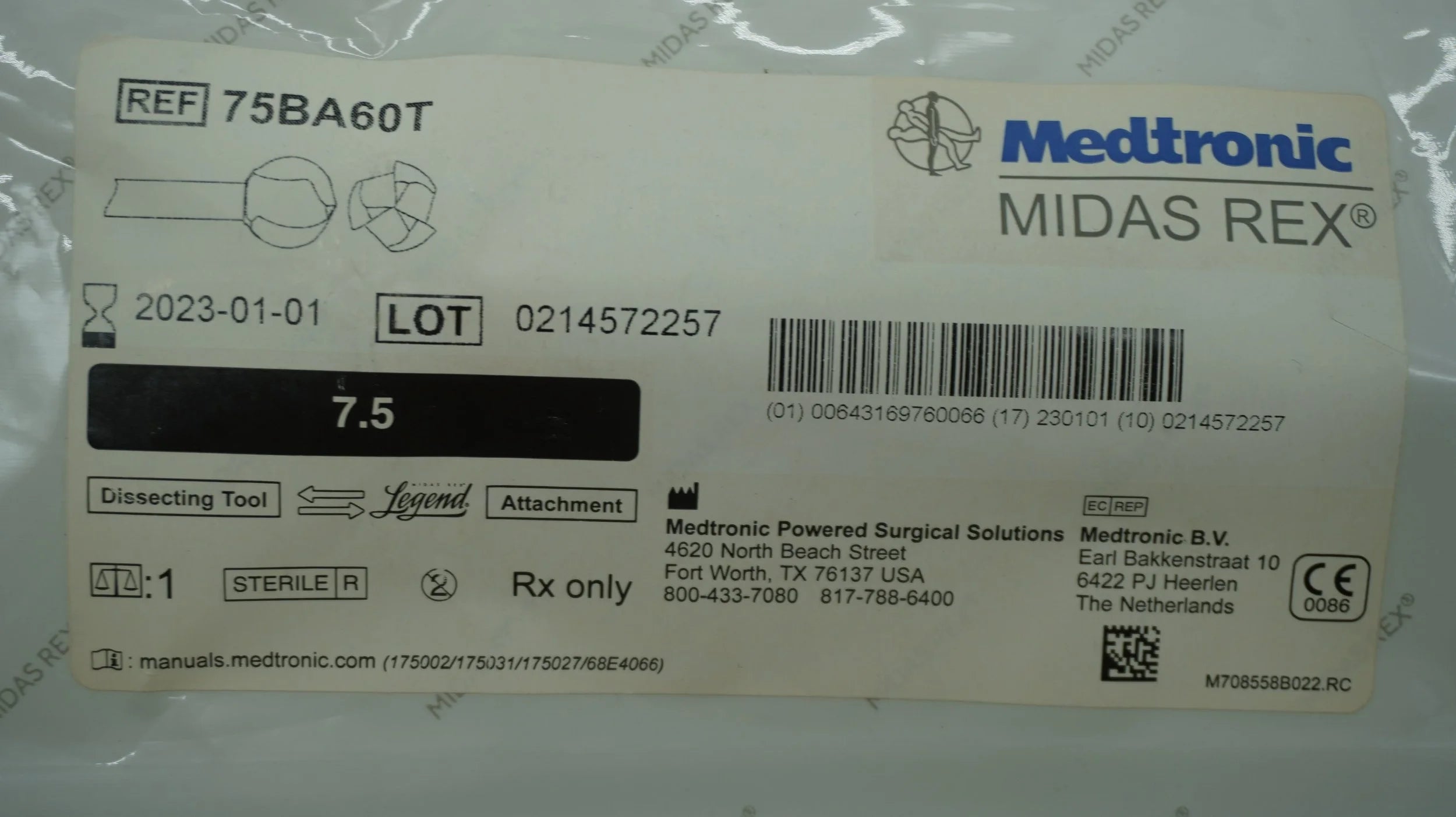 Medtronic | 75BA60T | MIDAS REX 7.5