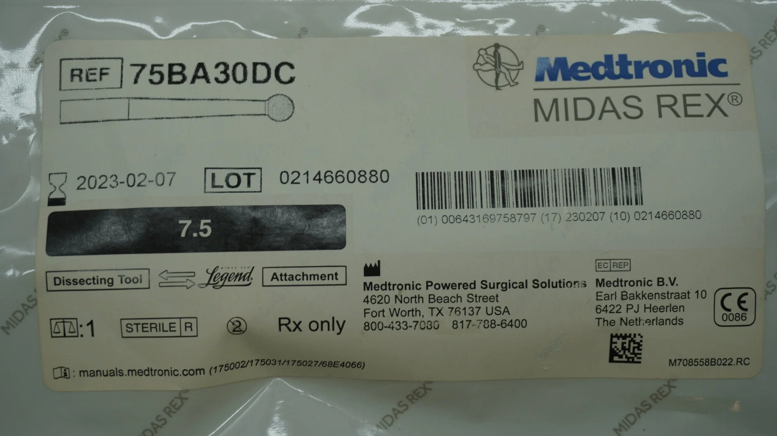 Medtronic | 75BA30DC | MIDAS REX 7.5