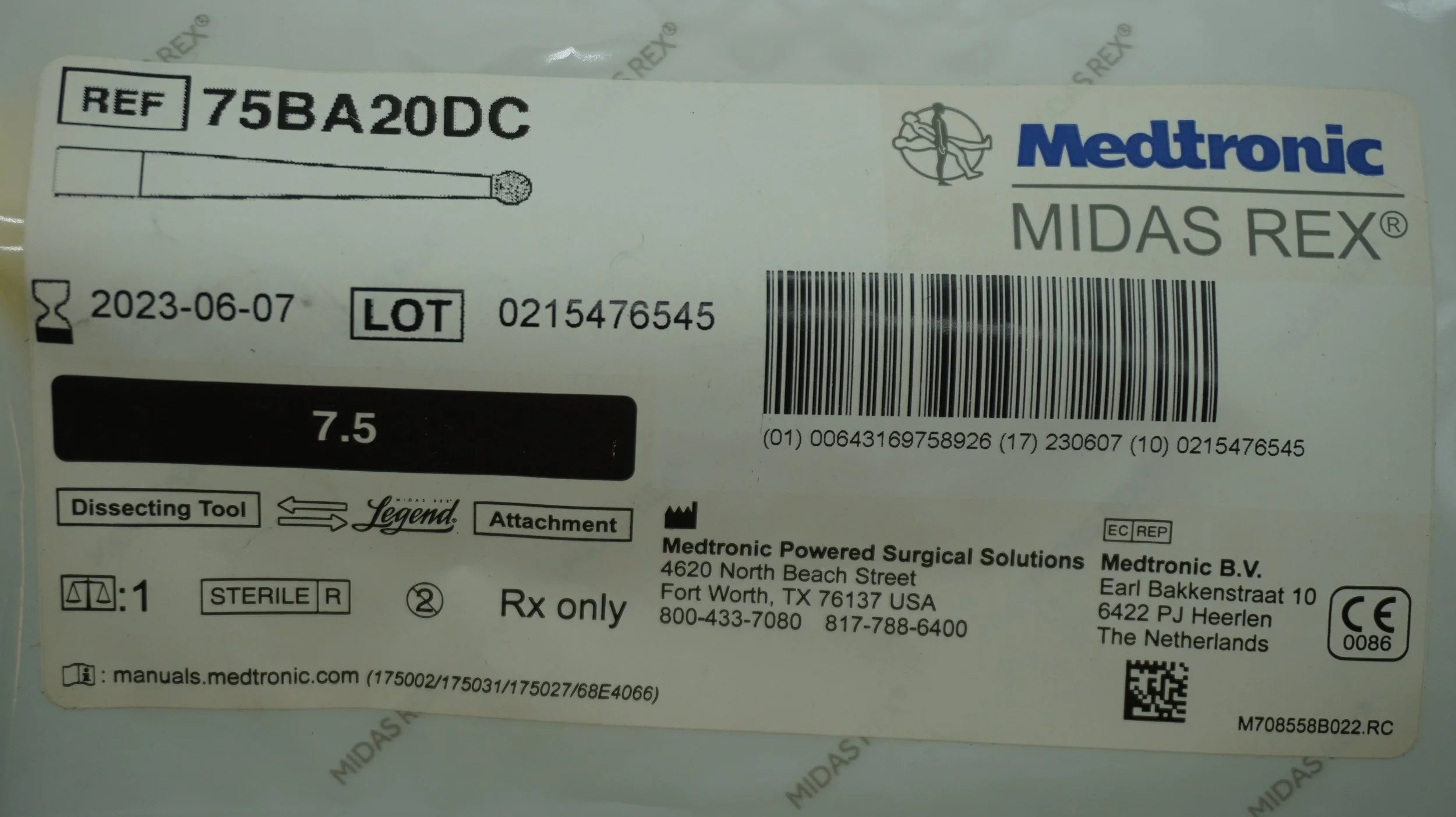 Medtronic | 75BA20D | MIDAS REX 7.5